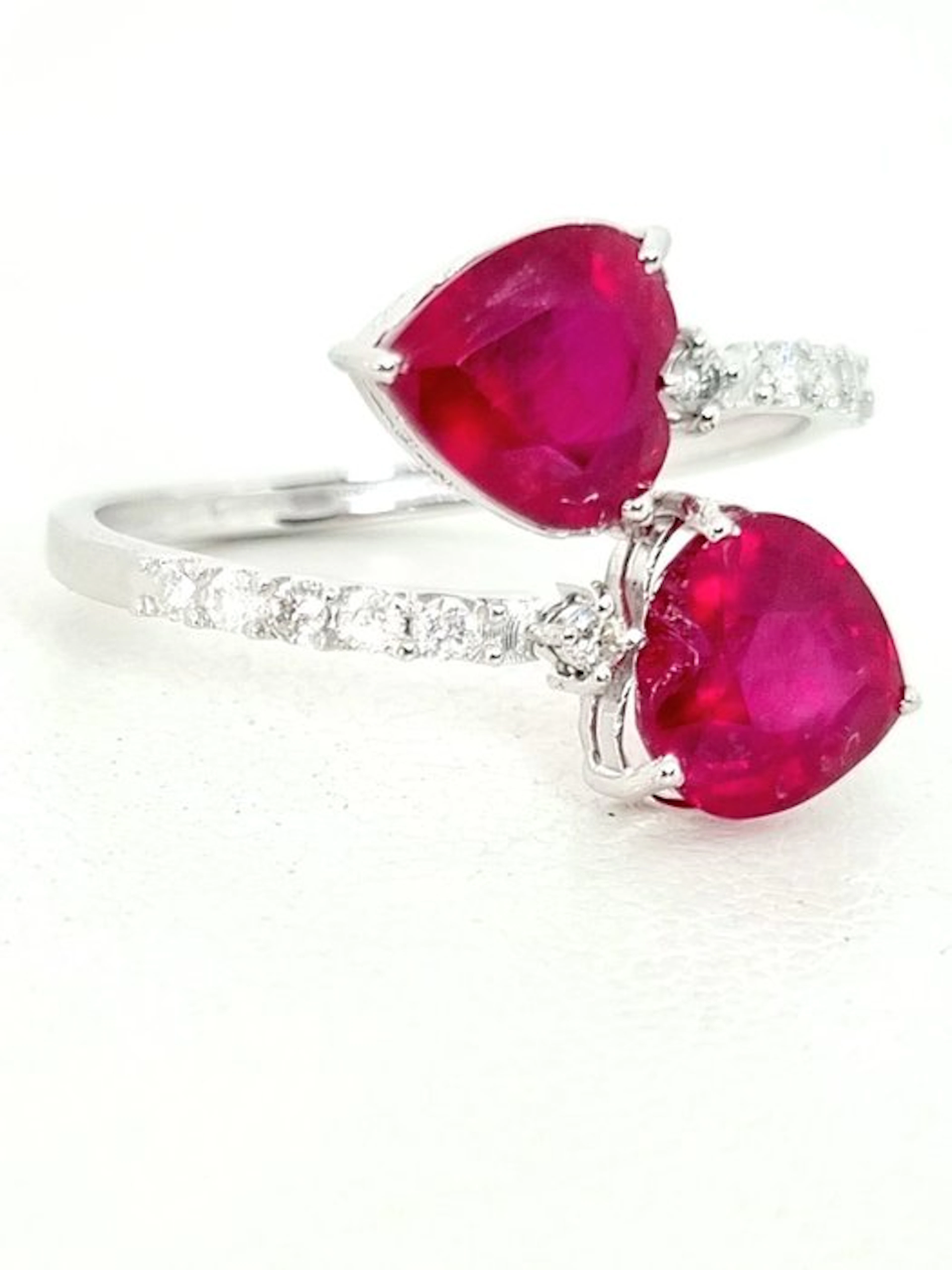 Ring - 18 kt. White gold Ruby - Diamond