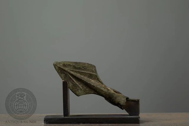 Western Asiatic Bronze Spearhead with Fan-Shaped Blade...
