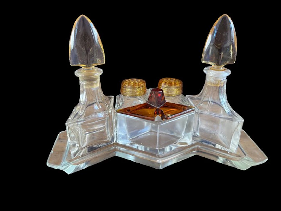 Cruet set (6) - Glass - Art Deco Bohemians