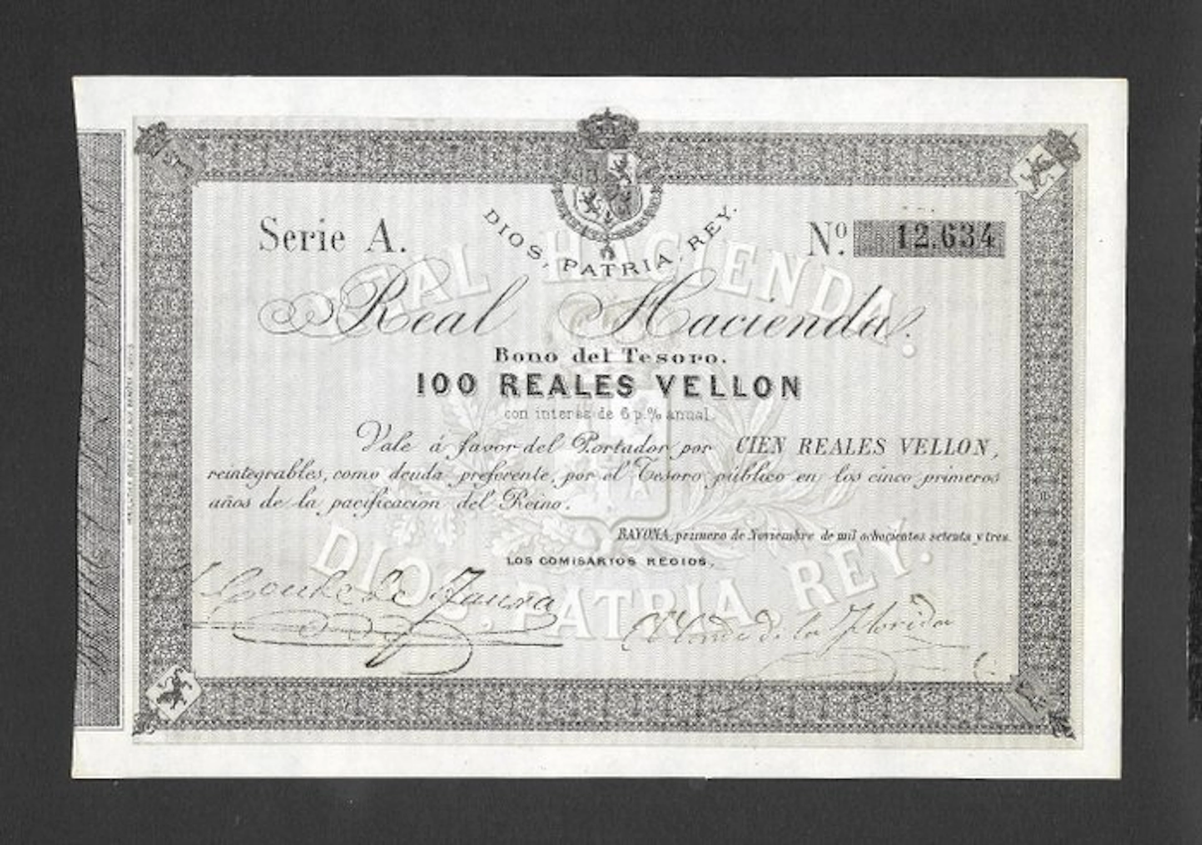 Spain. - 100 Reales de Vellón ND(1873) - Edifil A219