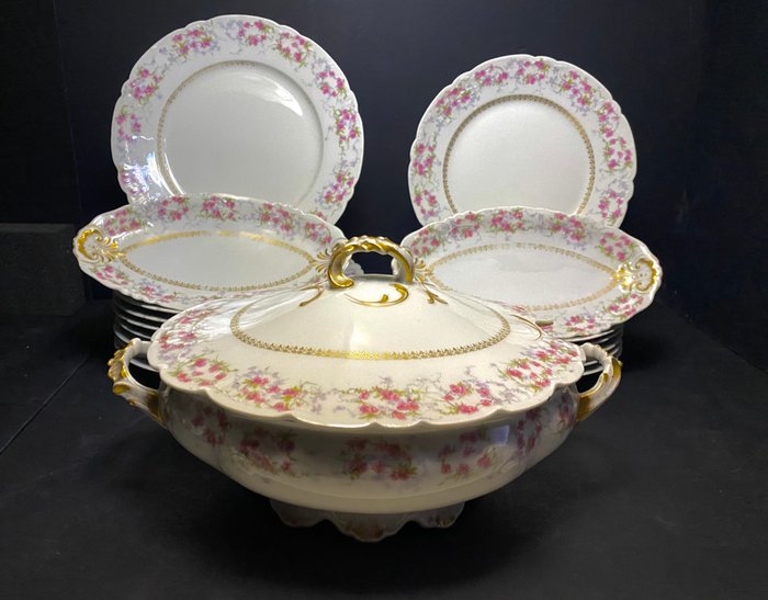 Limoges France , XIX - J.Pouyat - Table service - Softpaste porcelain