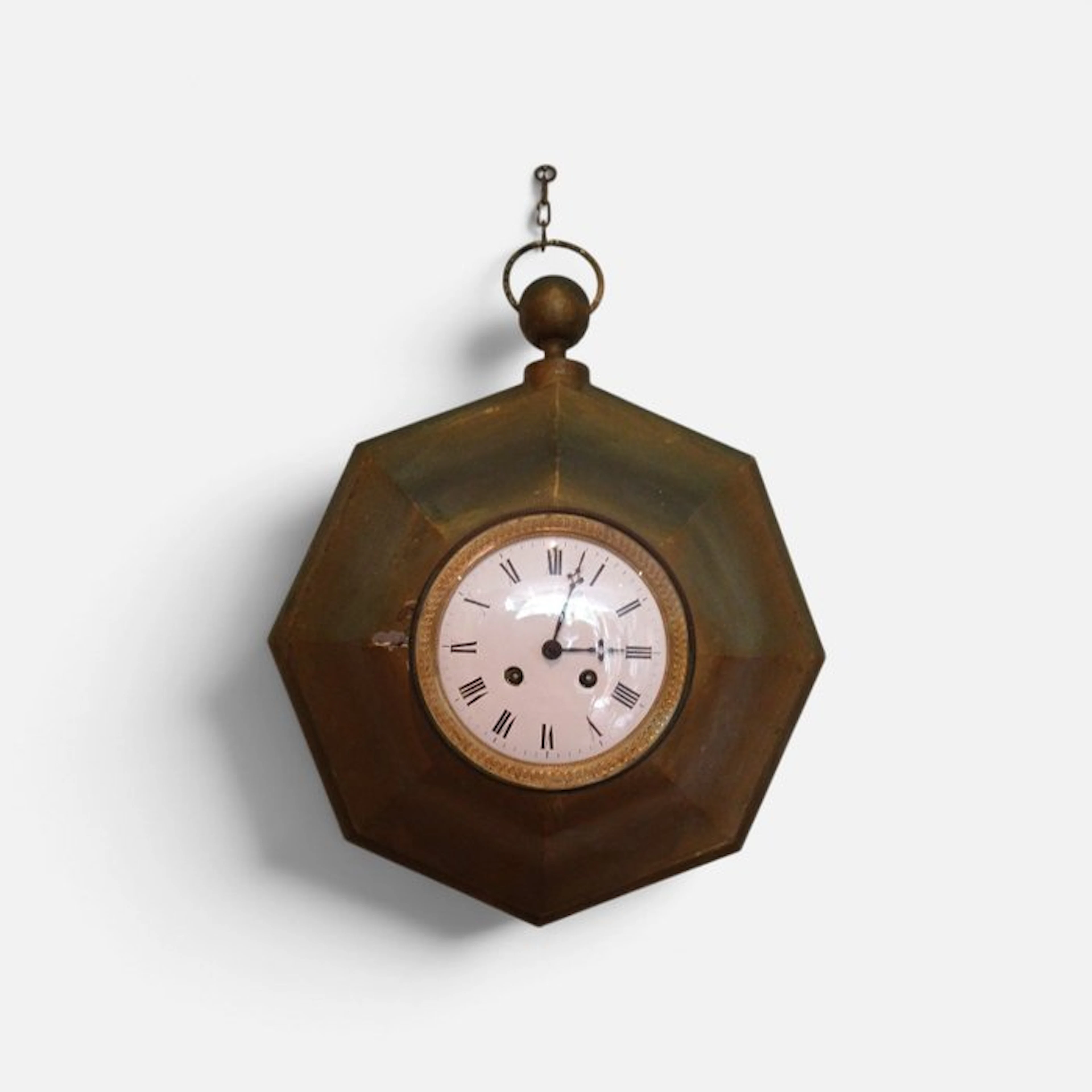 Wall clock - Antique Tolewear french wall clock - Tin, Metal - 1800-1850