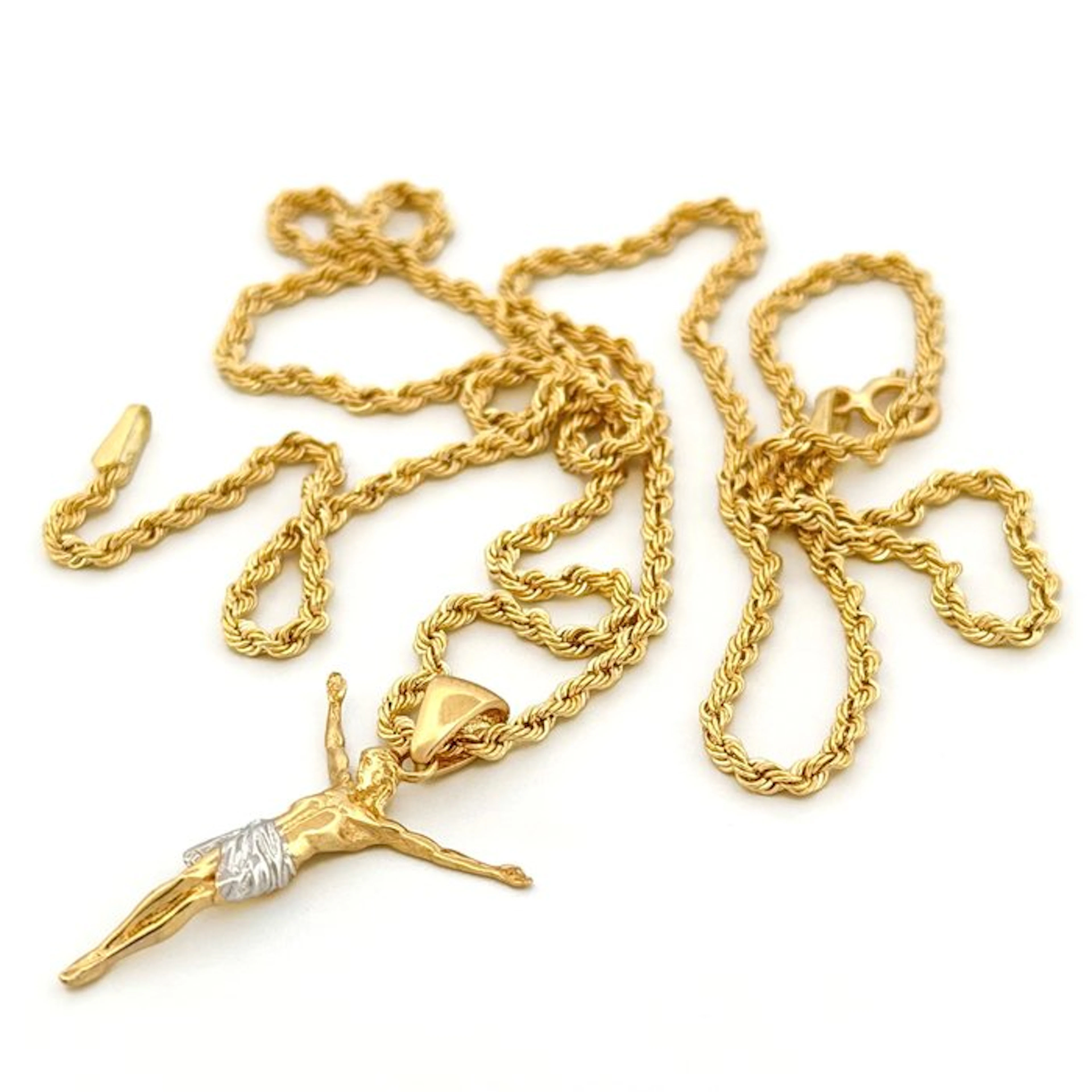 No reserve price - Necklace - 18 kt. Yellow gold - Christ - 50 cm