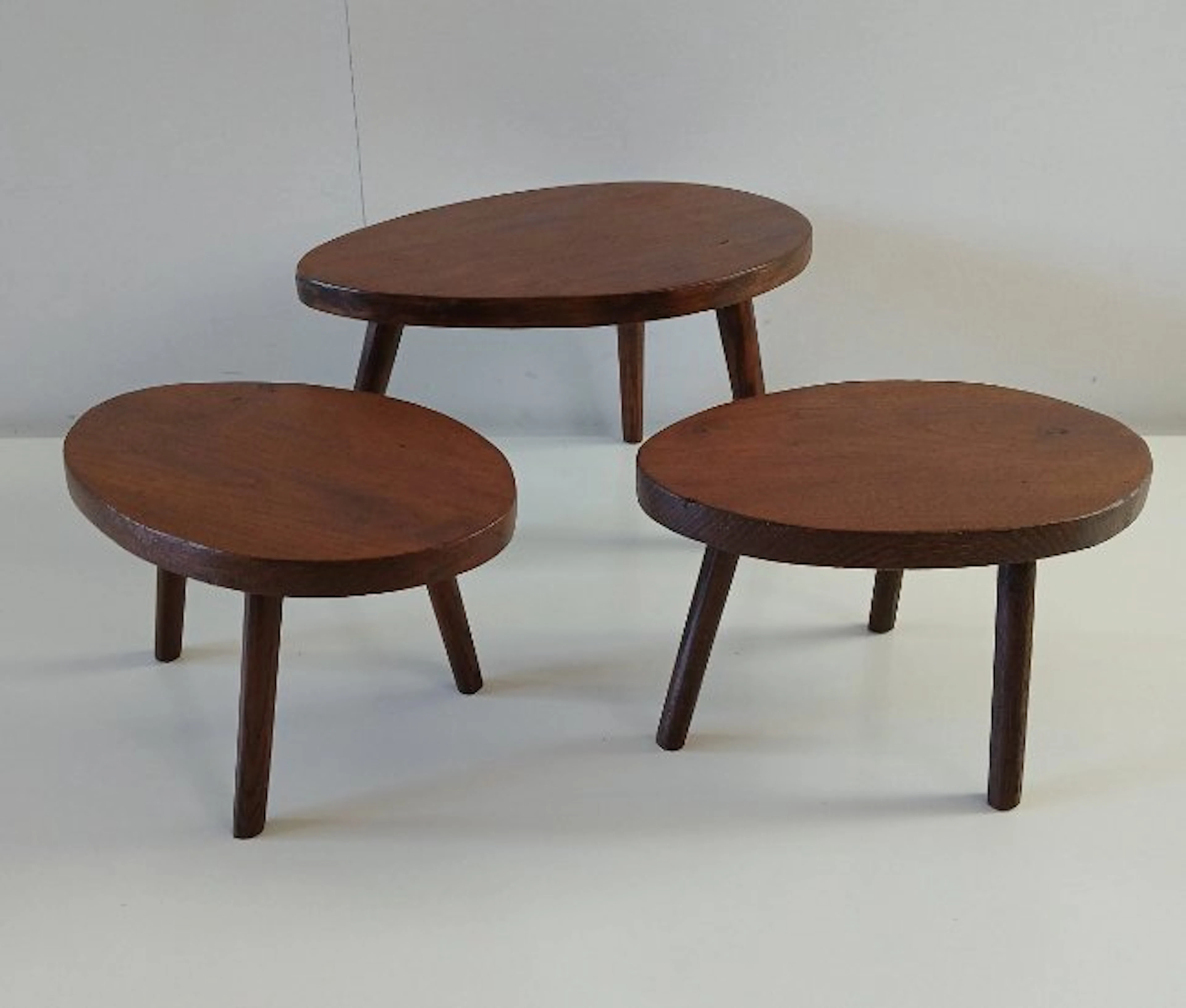 Nesting tables - Wood - Set of three vintage plant tables from the 1950s.