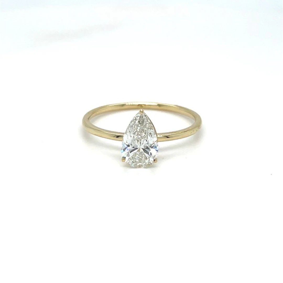 No reserve price - Ring - 14 kt. Yellow gold - 1.03ct. tw. Diamond (Lab-grown)
