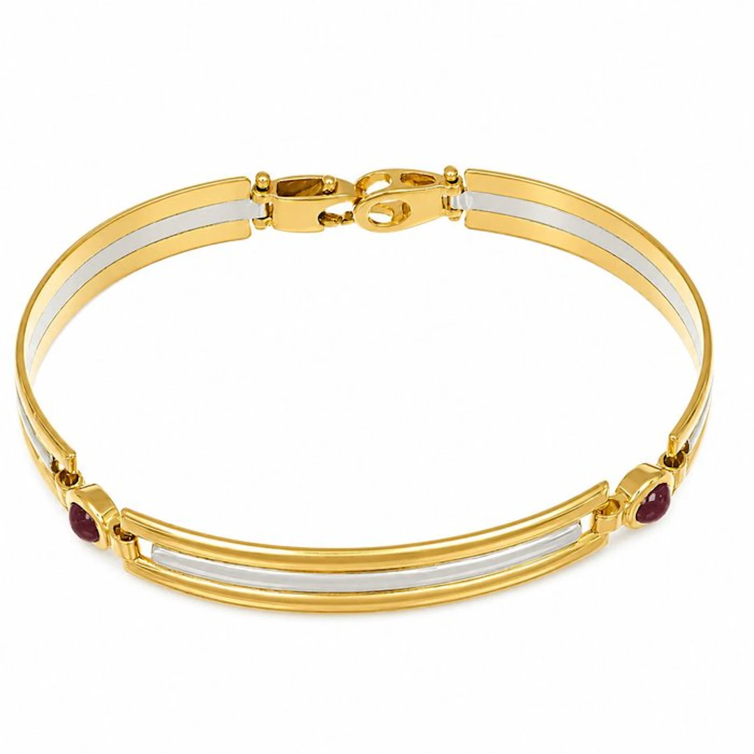 Bracelet - 18 kt. Yellow gold, White gold - Made in Italy - Handmade