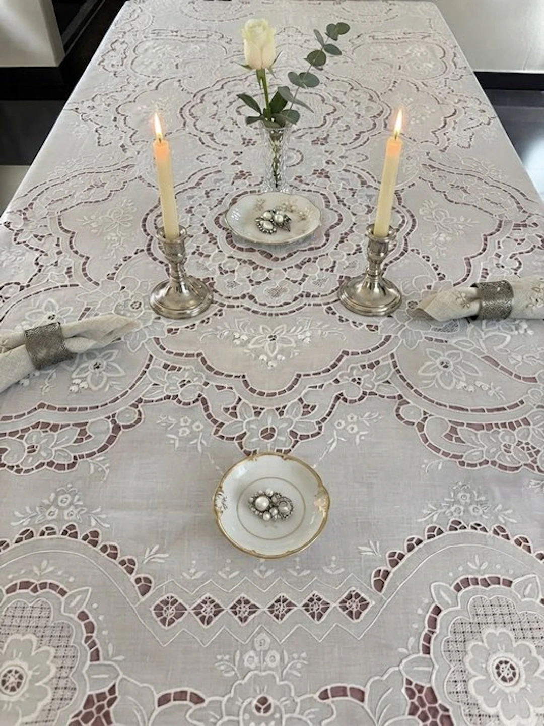 Embroidery (9) - 220 cm - 160 cm - ANTIQUE TROUSSEAU