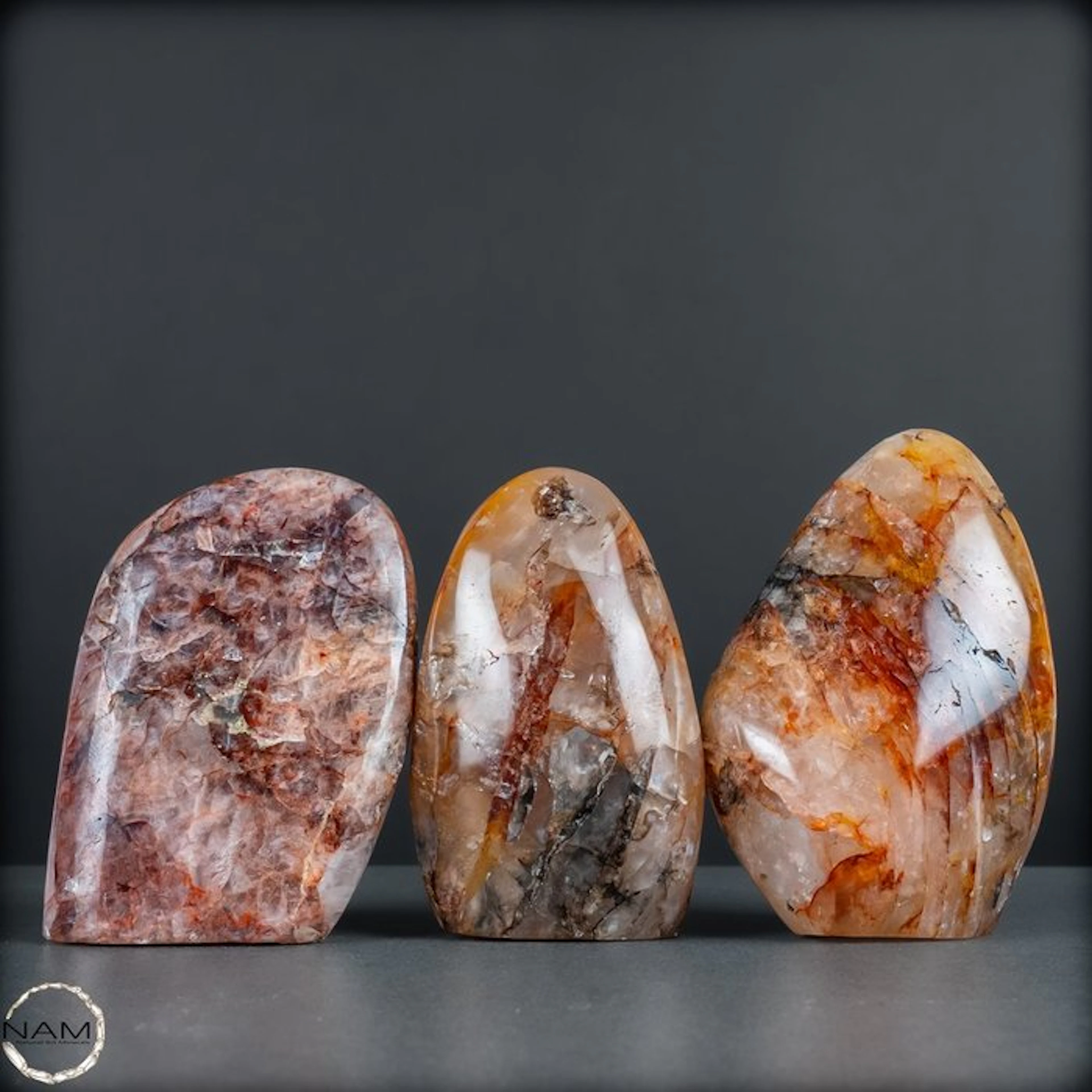 Fire Quartz Freeforms – 3-piece set- 1907.17 g - (3)