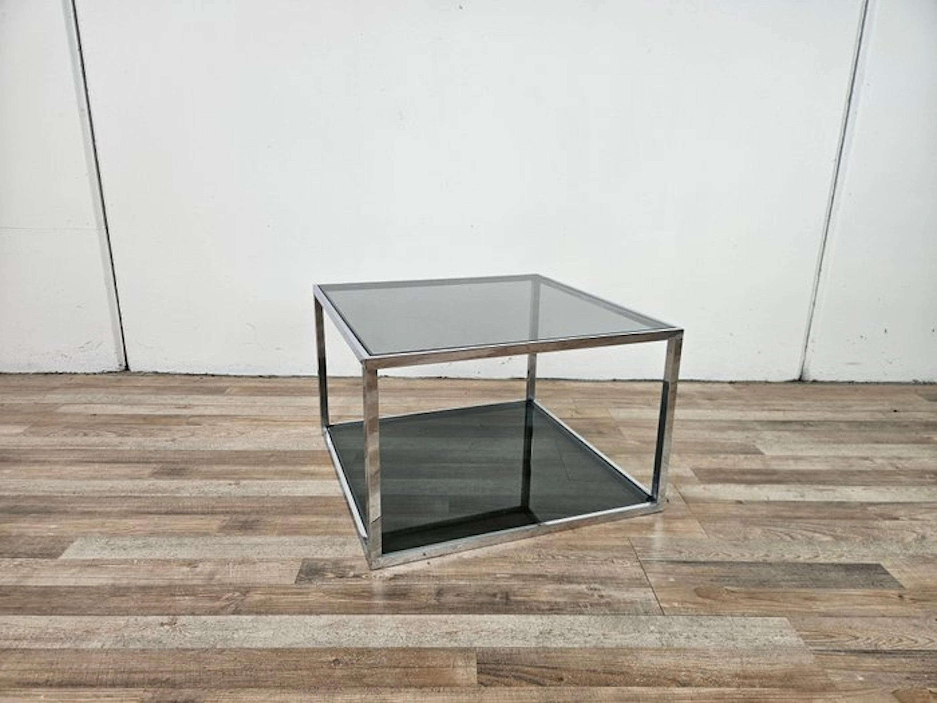 Centre table - Coffee table in steel and smoked glass - Steel, Glass