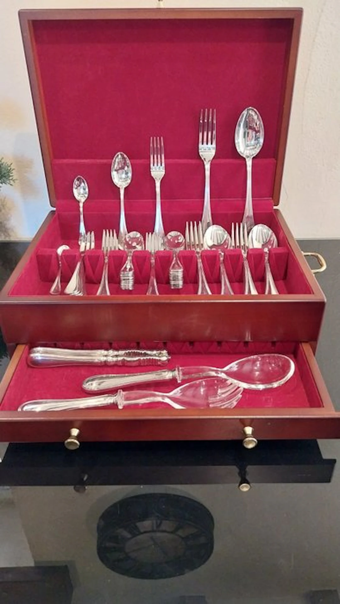 Greggio - Dinner set for 12 (77) - Filet - Silverplated - net pattern