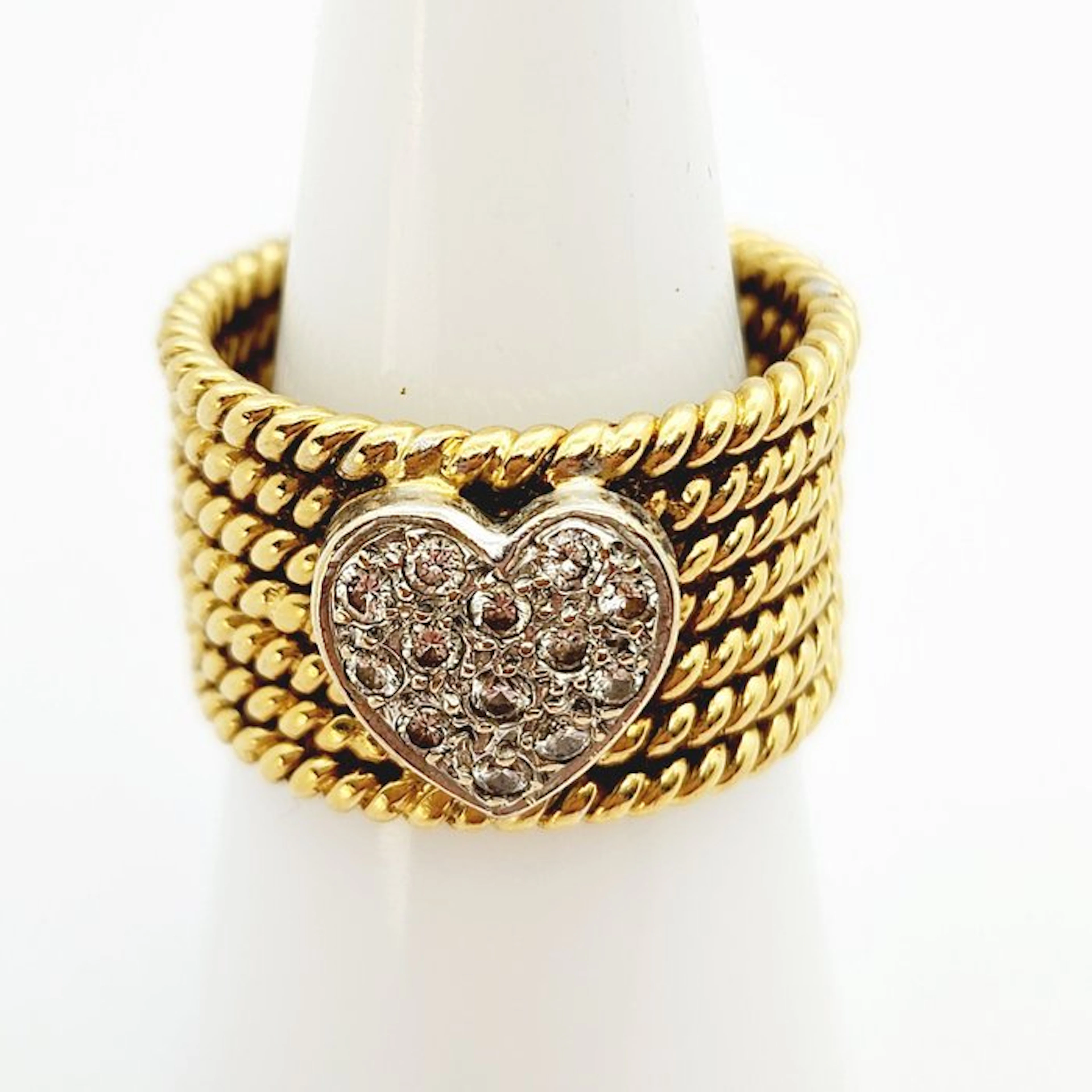 Ring - 18 kt. Yellow gold - 0.20ct. tw. Diamond (Natural)