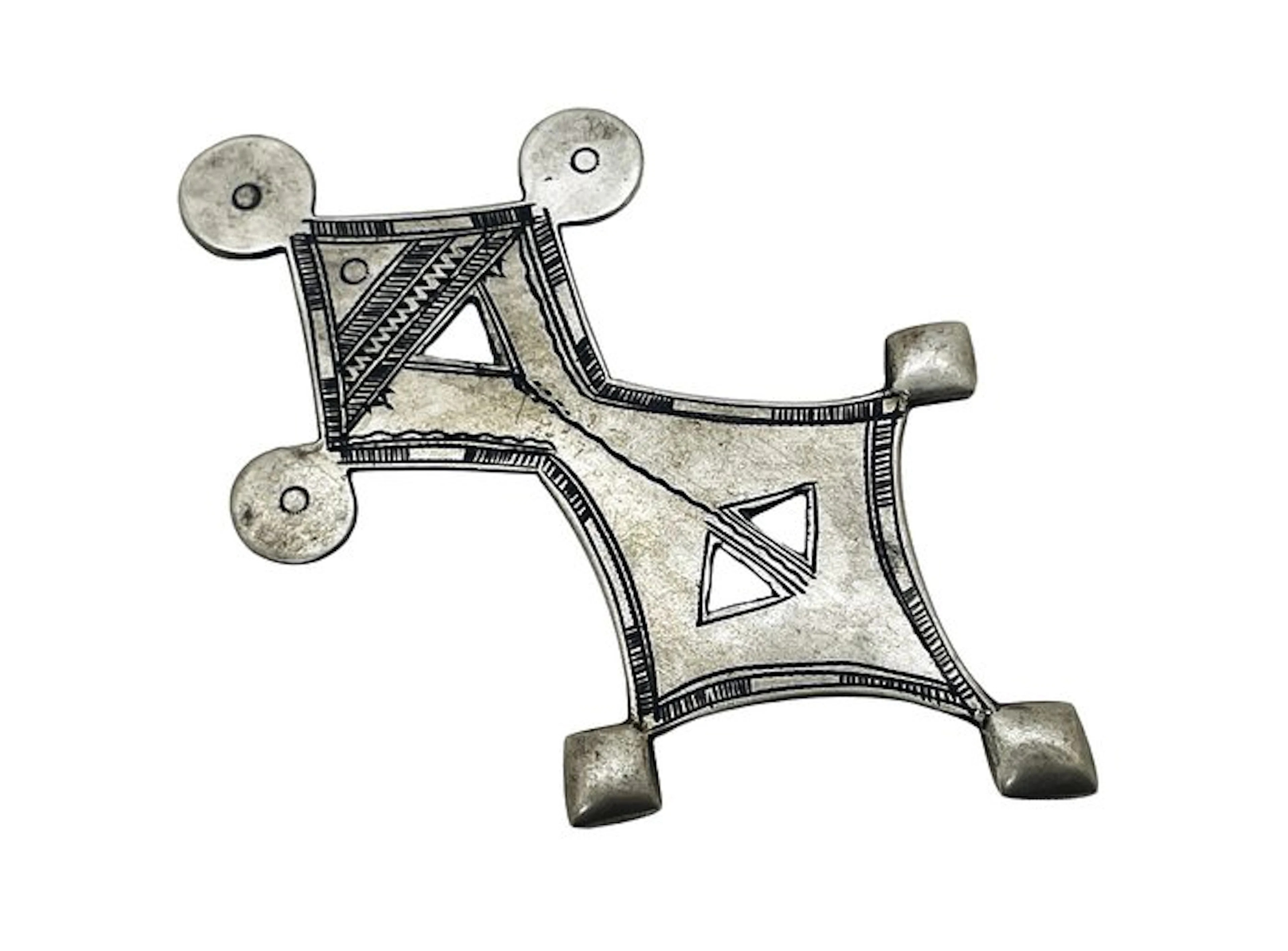 Ancient Large Tuareg Cross Tchimoumene XL - Tahoua Region...