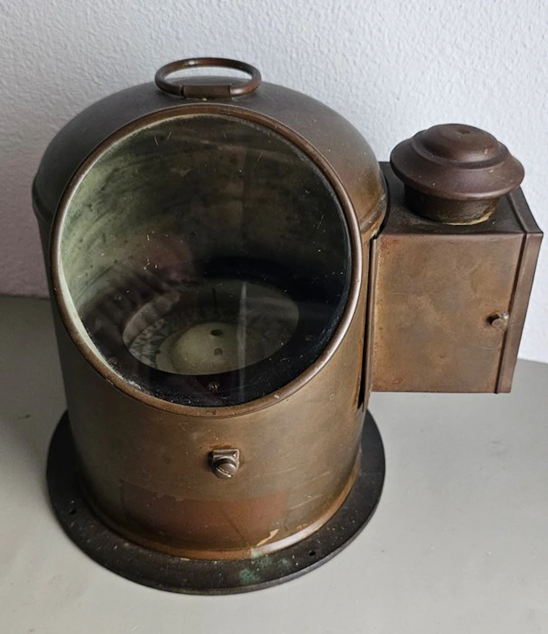 Maritime object - Copper- Cardan compass boat.