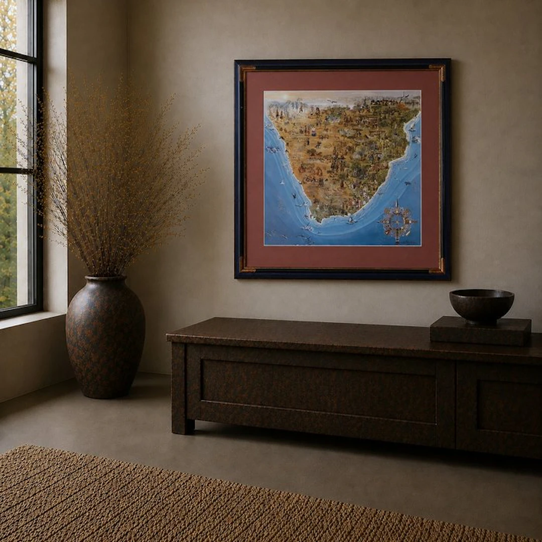 African Map - print - framed Taxidermy wall mount - prent...