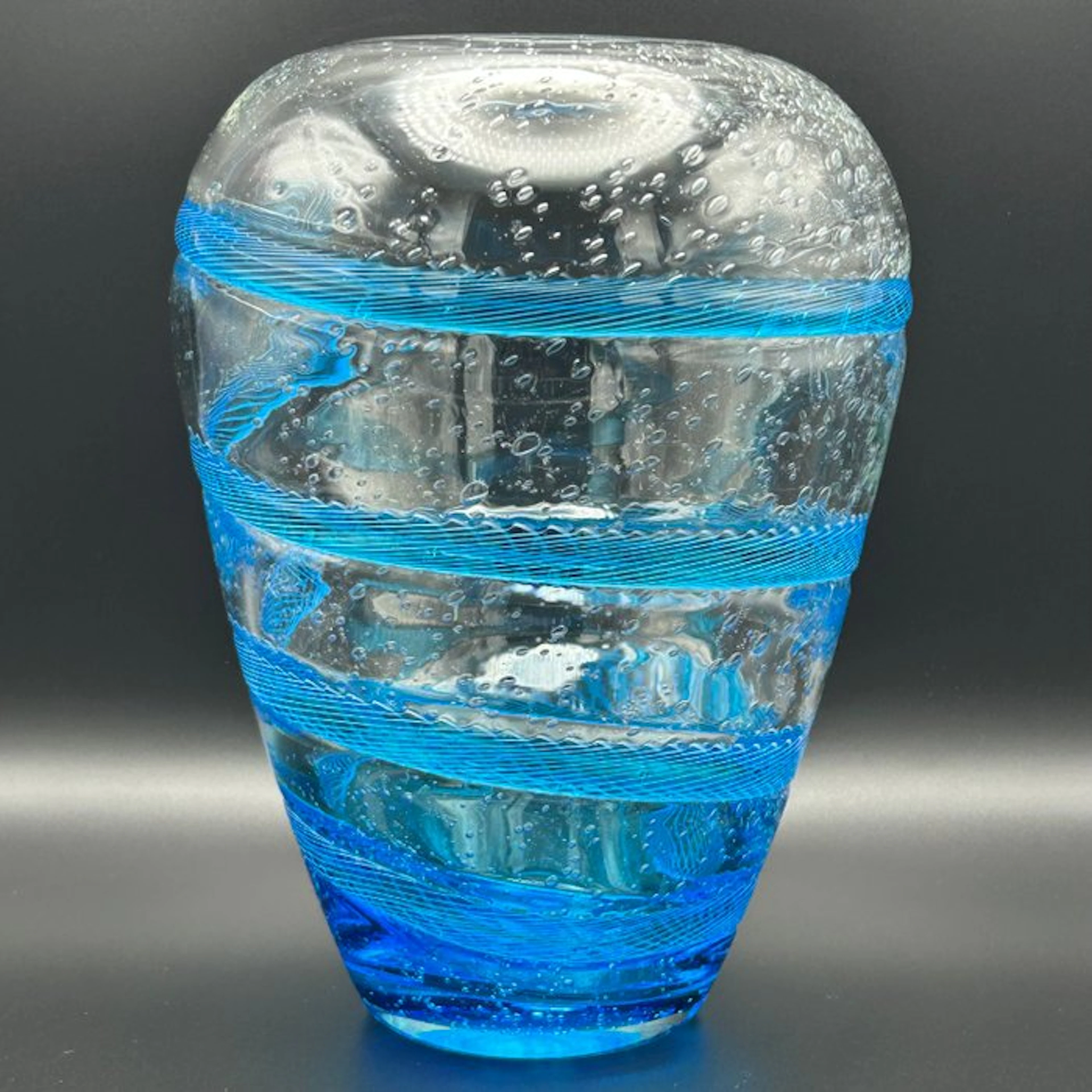 Manifattura italiana - Vase - Bubbly glass and reticello - Glass