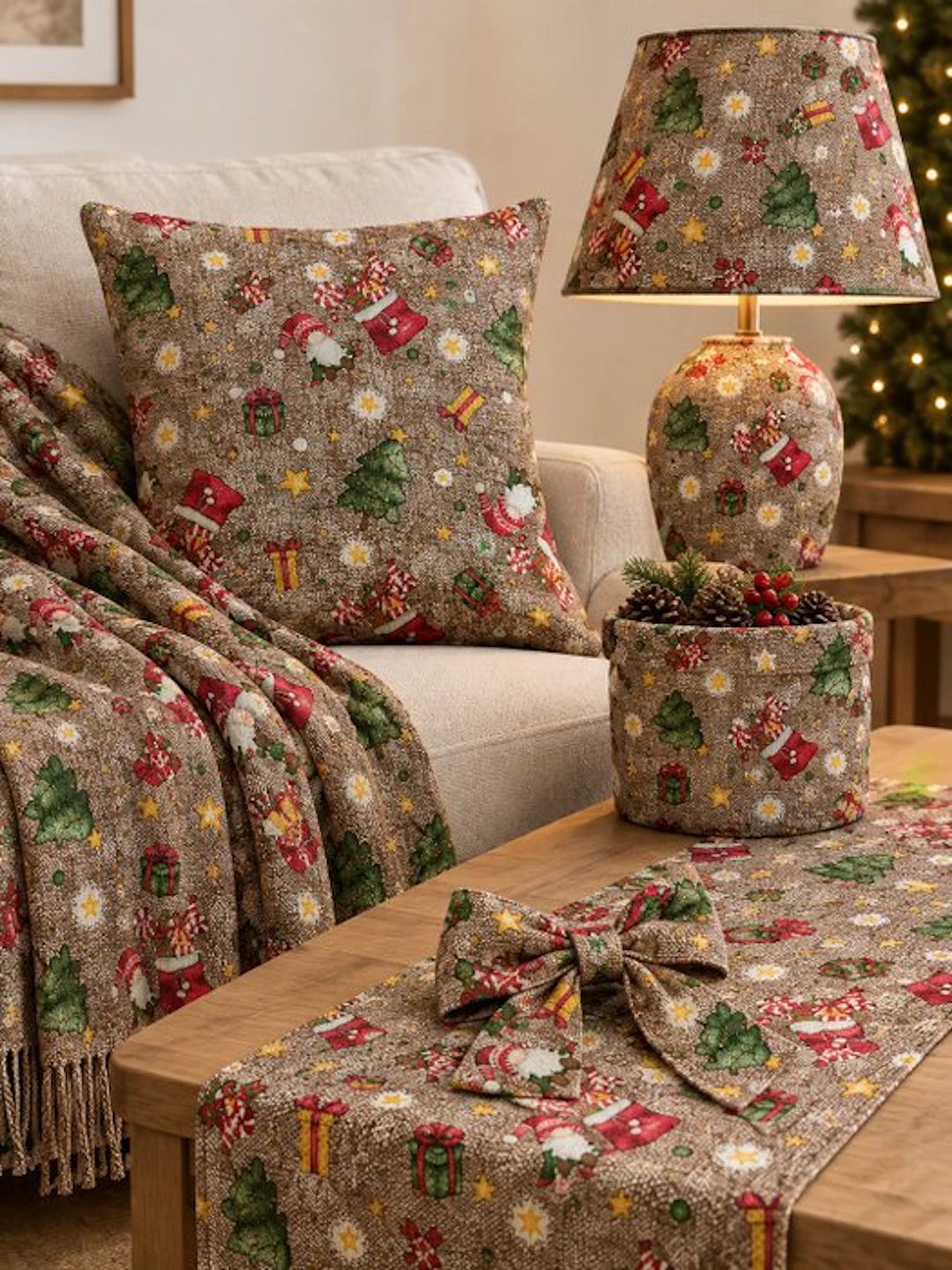 Elegant Christmas patchwork theme fabric - Textile - 2.48 m - 2.8 m