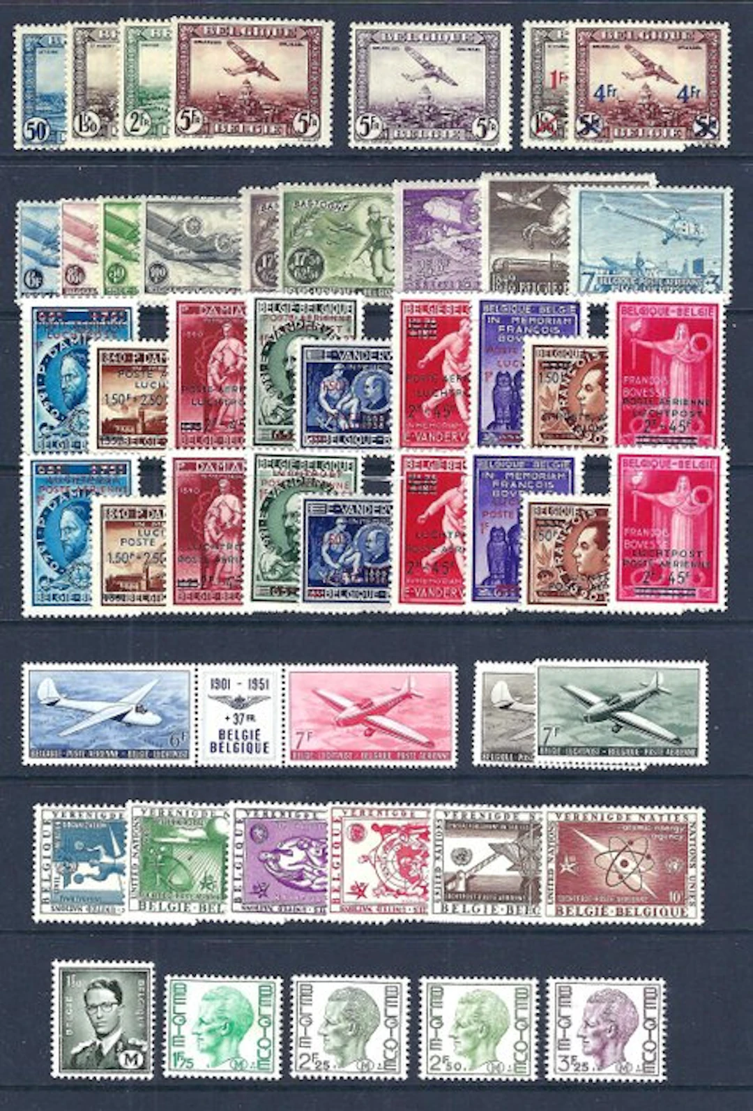 Belgium 1930/1958 - Complete collection of airmail stamps...