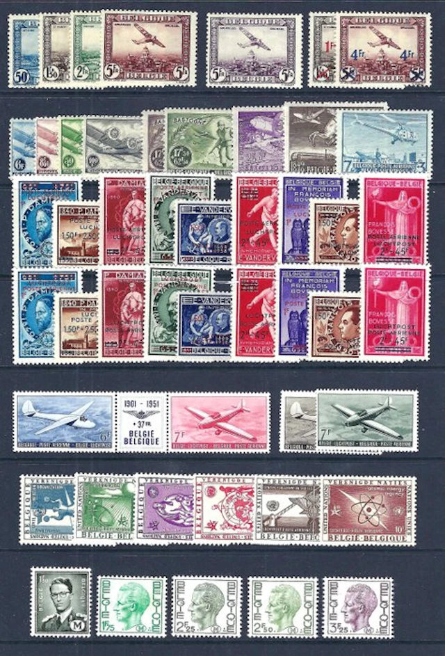 Belgium 1930/1958 - Complete collection of airmail stamps...