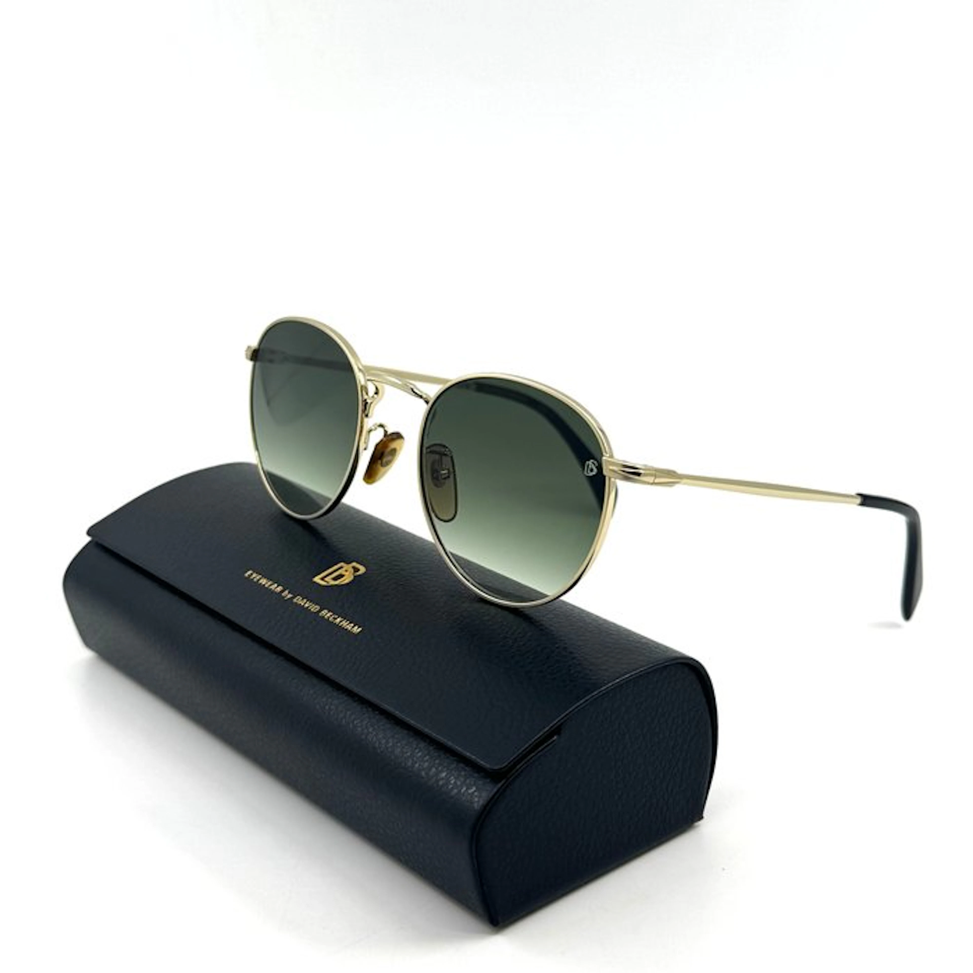Other brand - David Beckham - *NEW* - Gold Metal - Green Lenses - Sunglasses