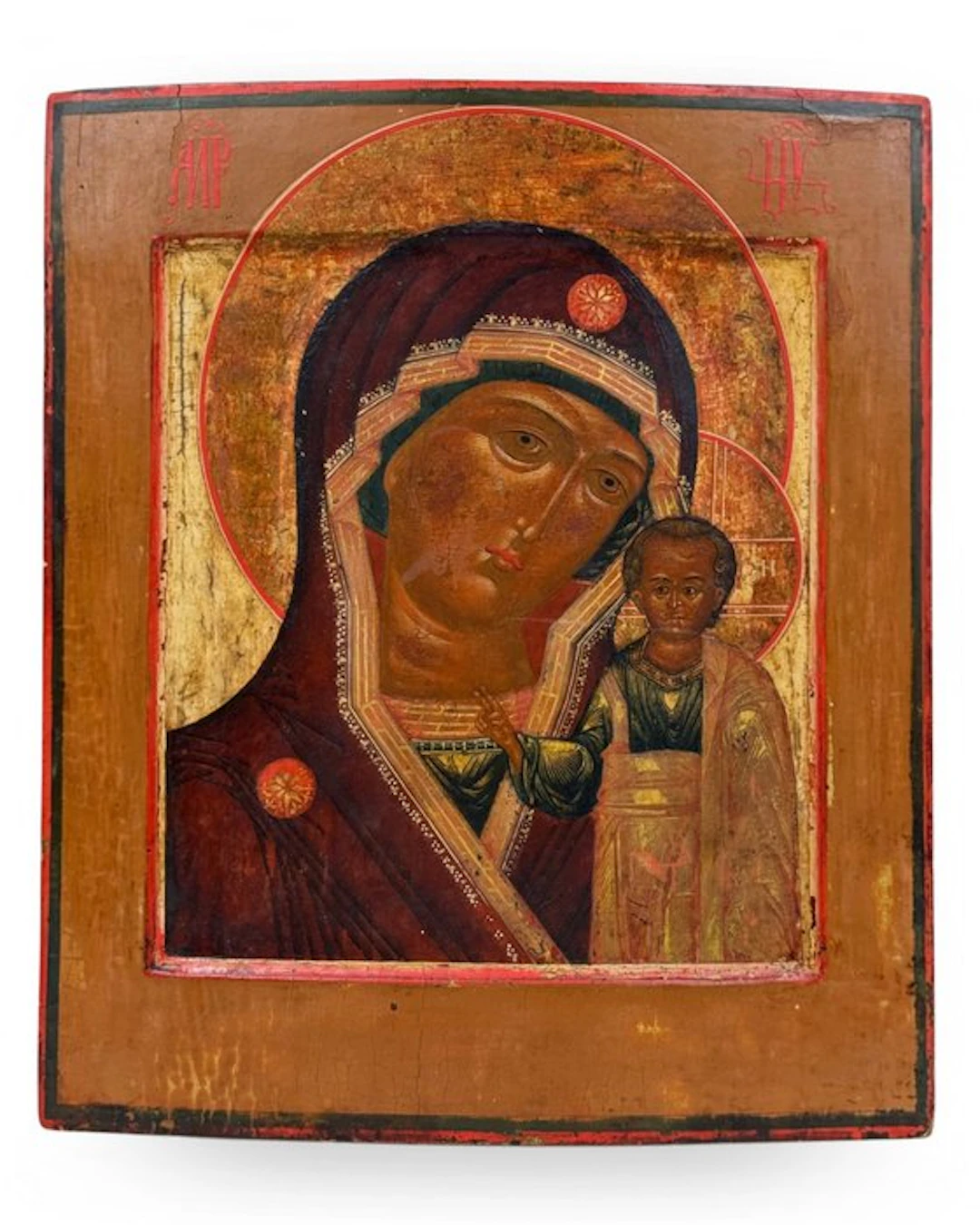 Icon - Mother of God of Kazan - Tempera on panel - 31x27 cm - No Reserve