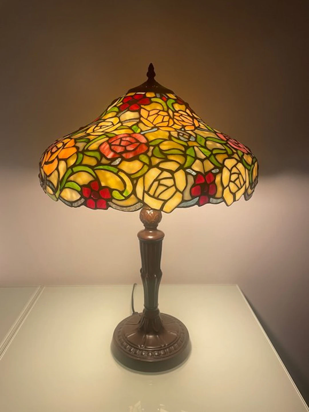 Table lamp - Rose Border - Glass, Lead