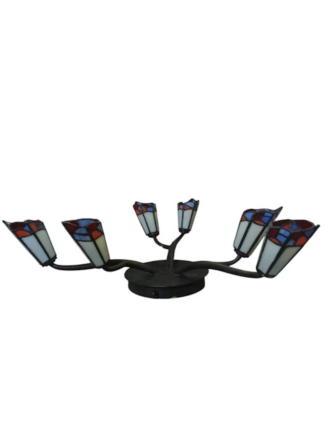 Chandelier - glass/lead/metal - Tiffany style