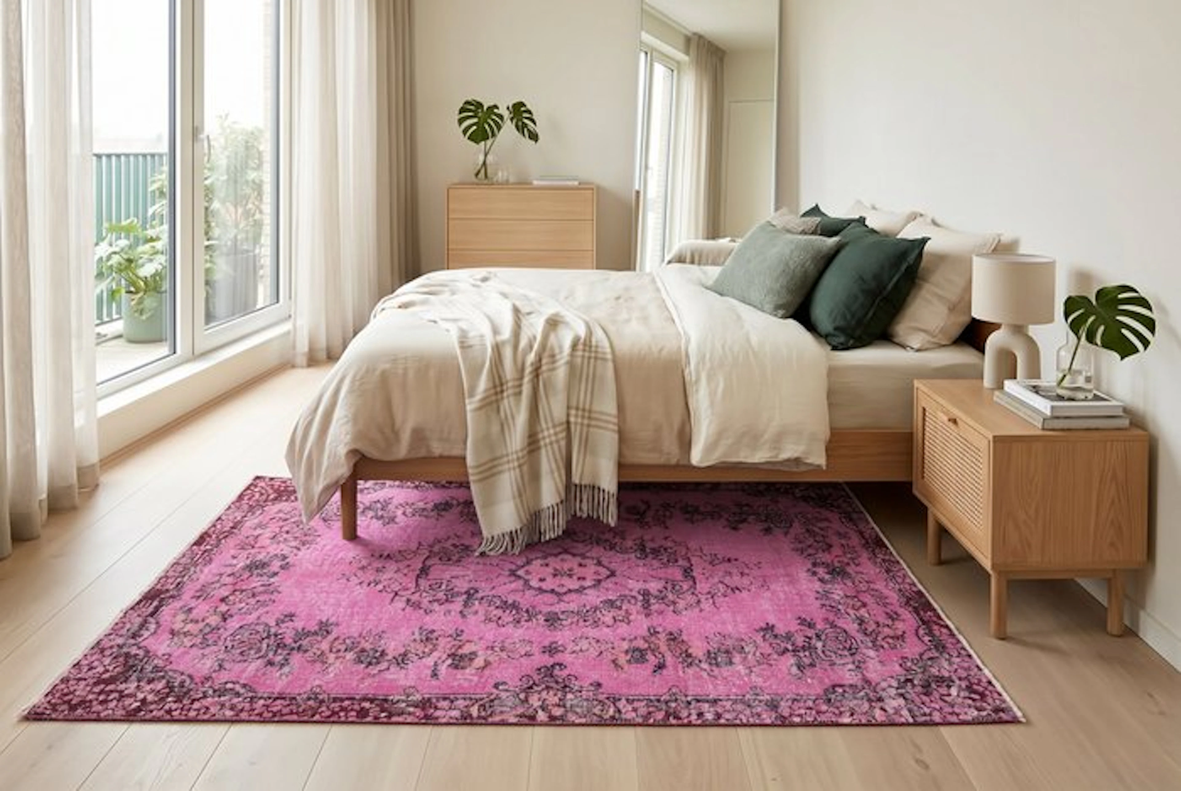 Pink vintage - Rug - 210 cm - 115 cm - √ handmade √ certificate