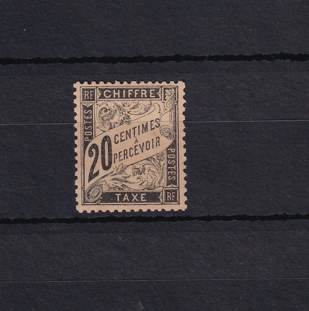 France 1882 - Gorgeous black 20¢ tax - Yvert taxe n°17