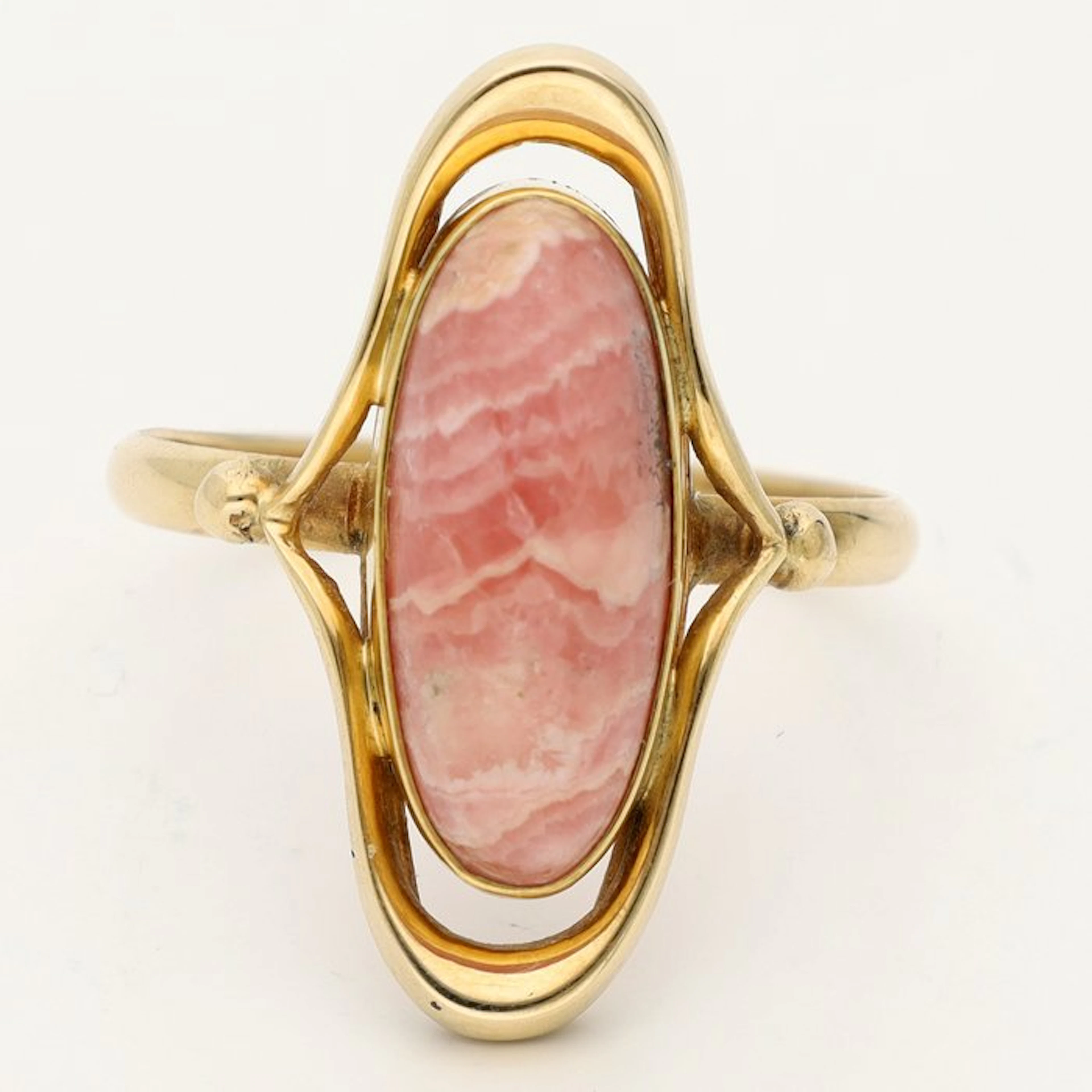 Ring - 14 kt. Yellow gold - Rhodochrosite