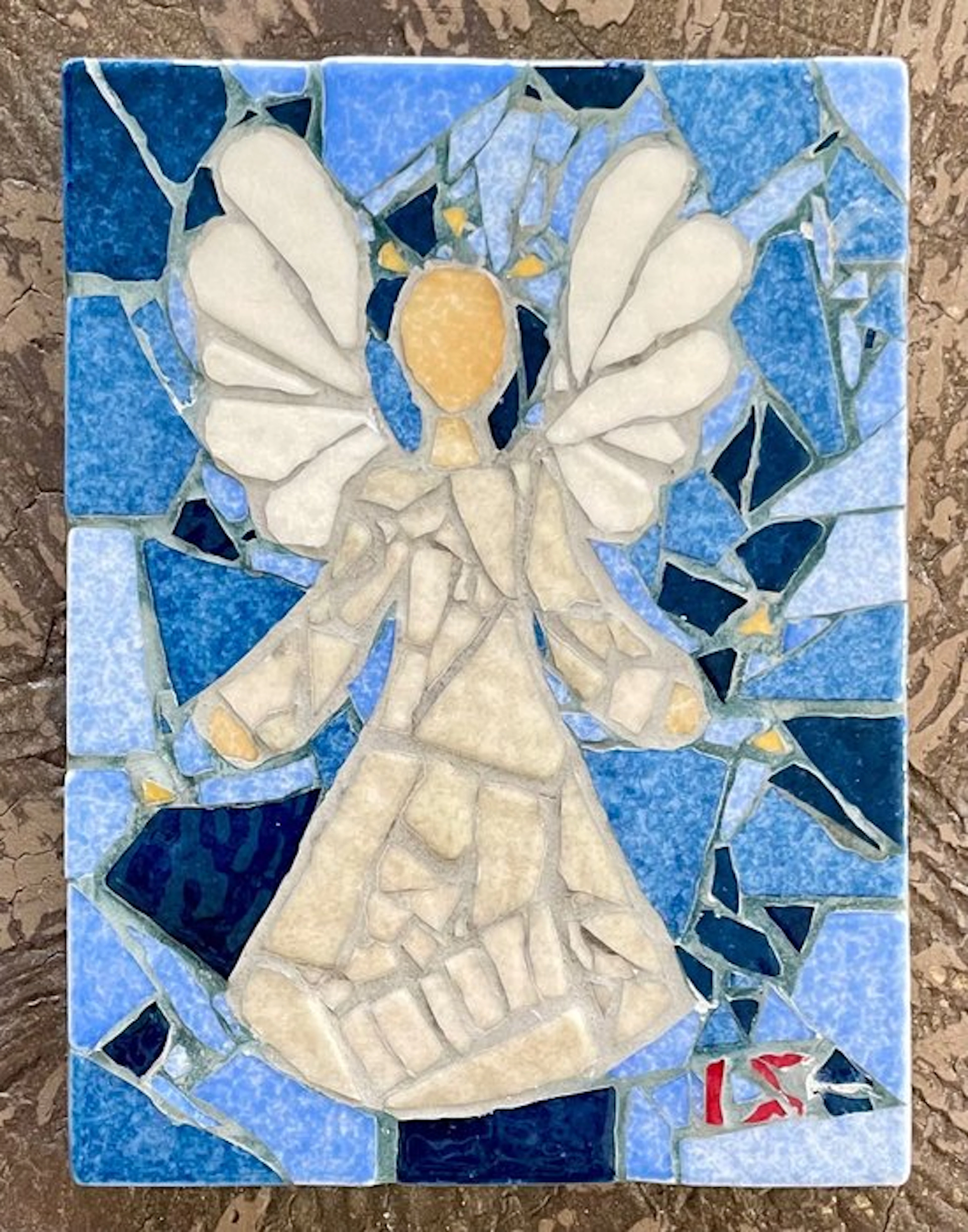 Isabelle Schaller - Art Mosaic - Blue Angel - 21.5 x 28 cm - Ceramic