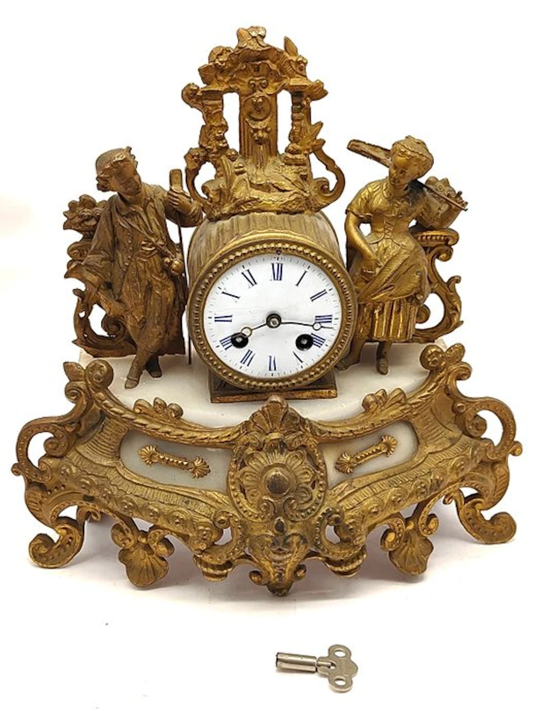 Figural mantel clock - Brass, Spelter - 1910-1920