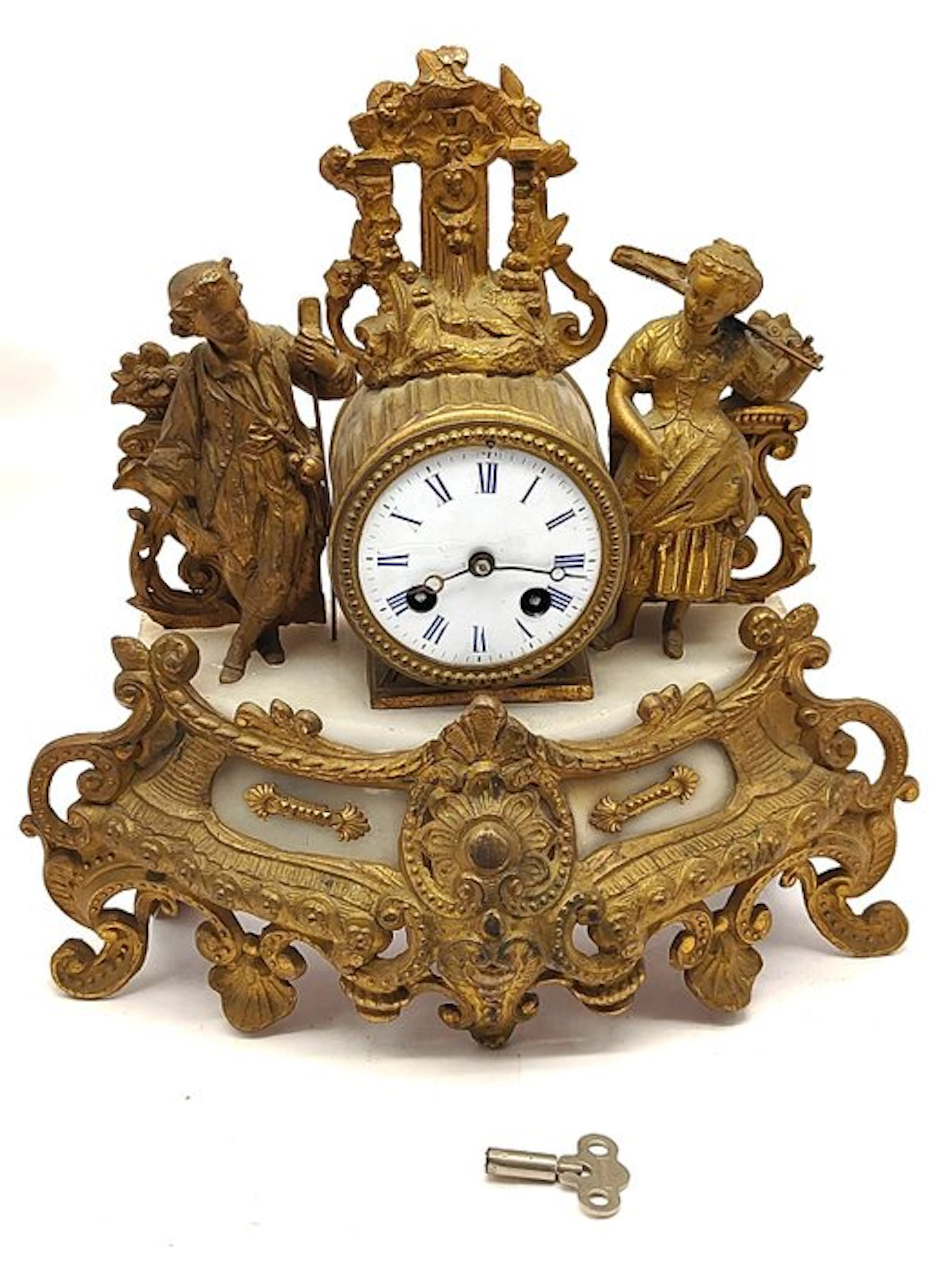 Figural mantel clock - Brass, Spelter - 1910-1920