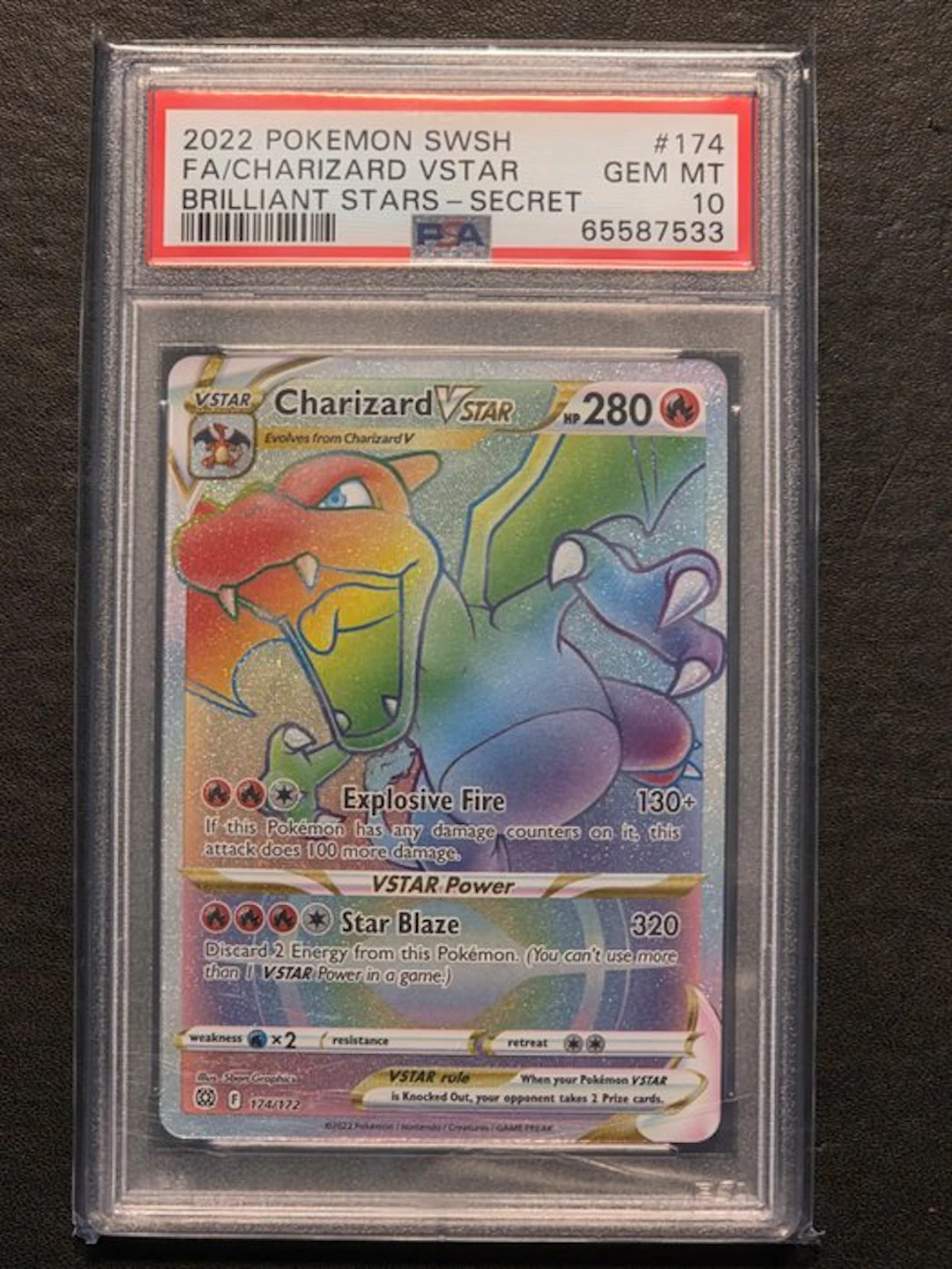 Pokémon - 1 Graded card - Charizard 174/172 Full art