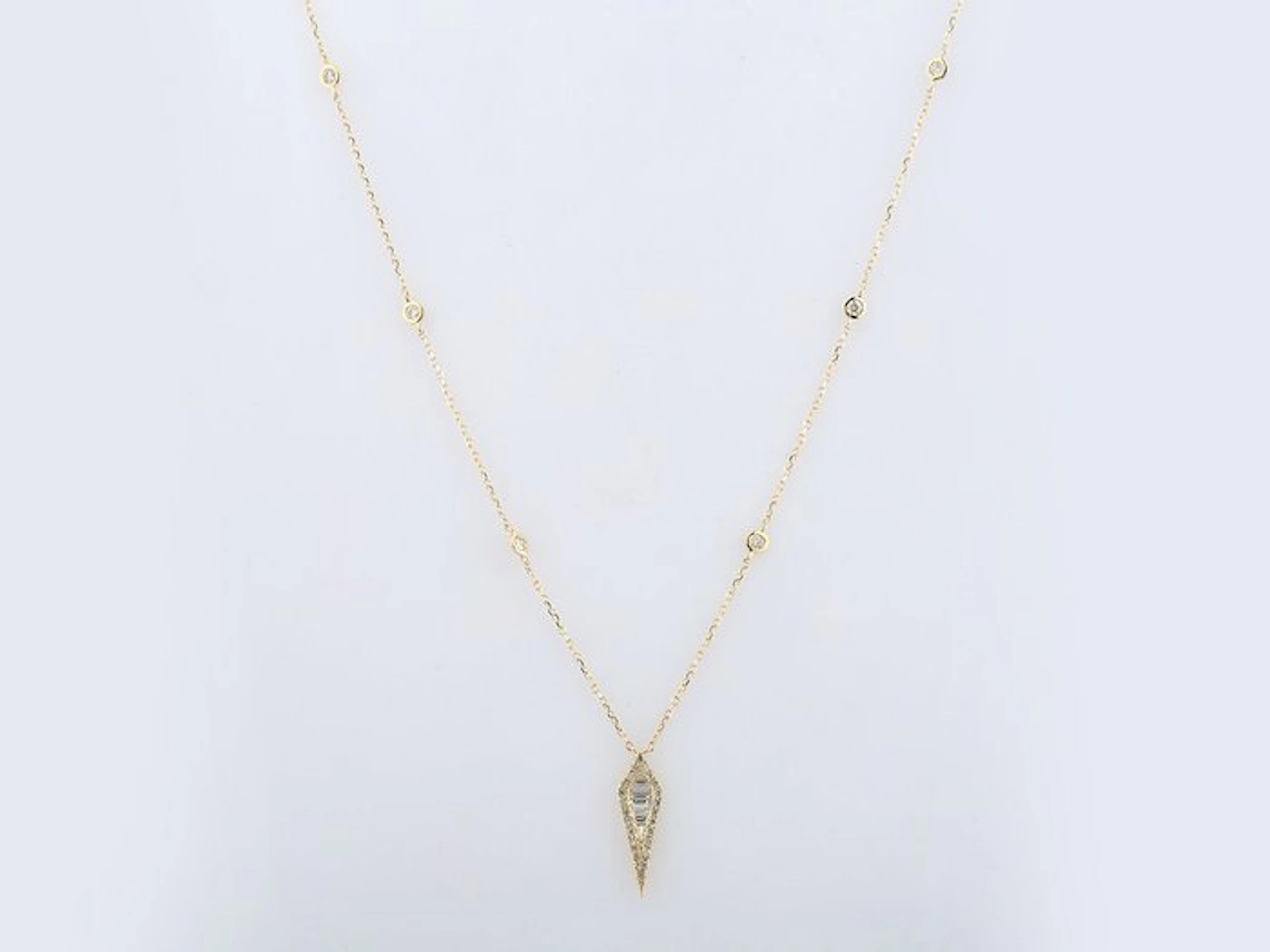 Necklace - 14 kt. Yellow gold - 0.42ct. tw. Diamond (Natural)