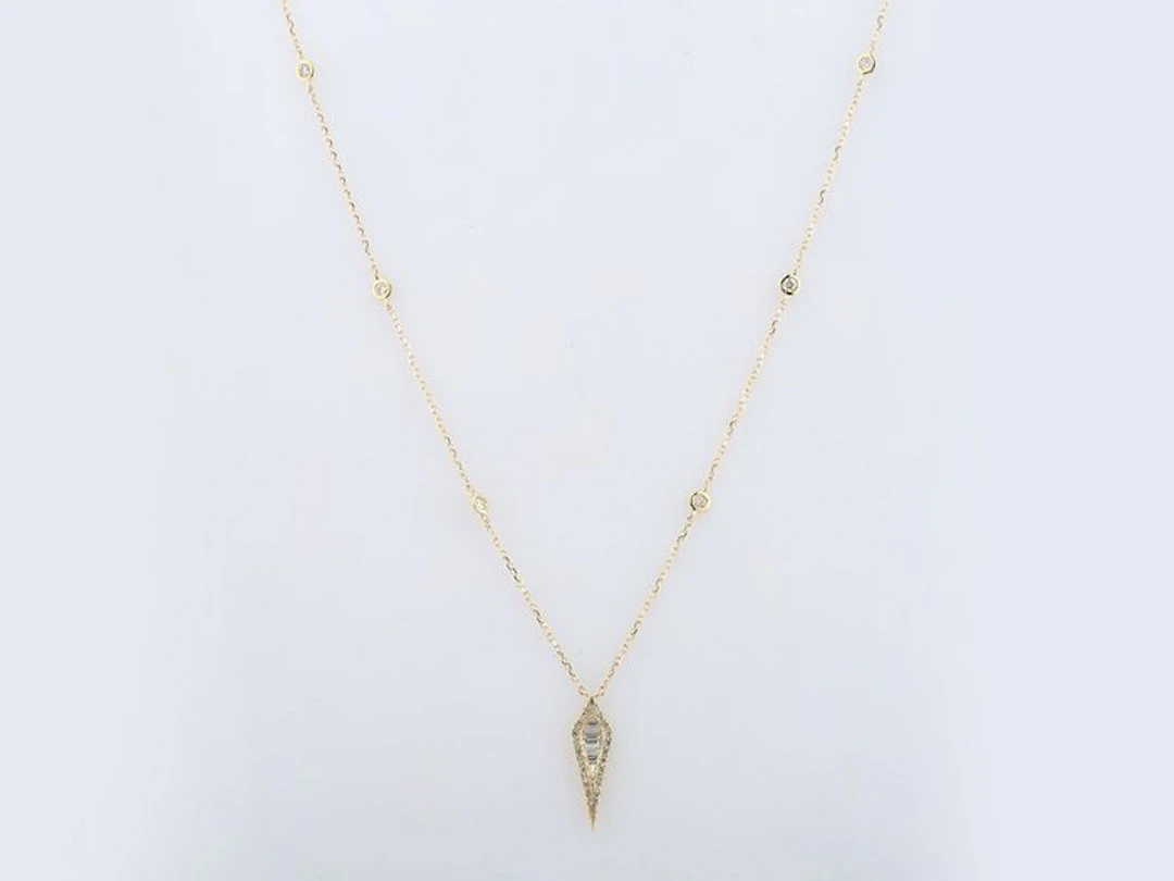 Necklace - 14 kt. Yellow gold - 0.42ct. tw. Diamond (Natural)