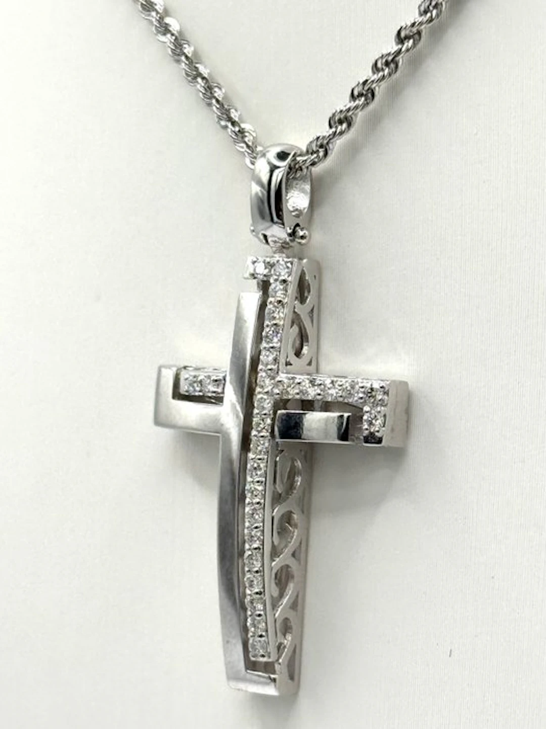 Statement necklace - 18 kt. White gold - 0.30ct. tw. Diamond (Natural)