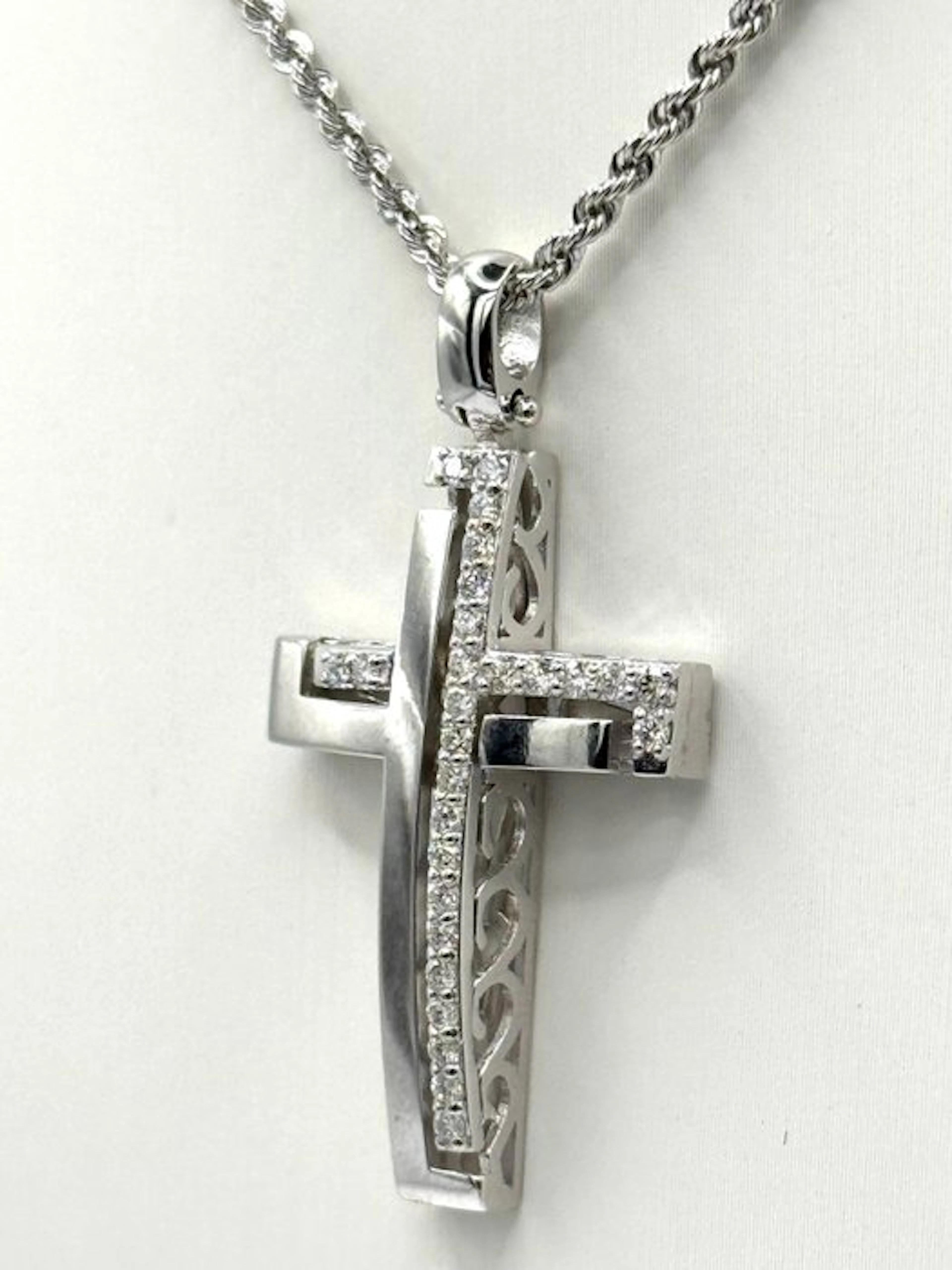 Statement necklace - 18 kt. White gold - 0.30ct. tw. Diamond (Natural)