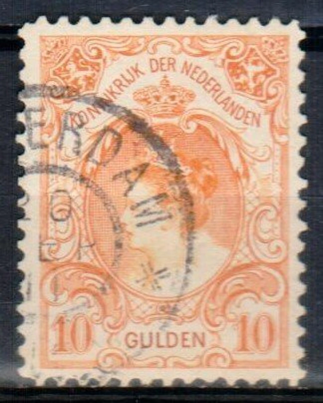 Netherlands 1905 - Queen Wilhelmina 10 guilders with Attest Moeijes. - NVPH 80