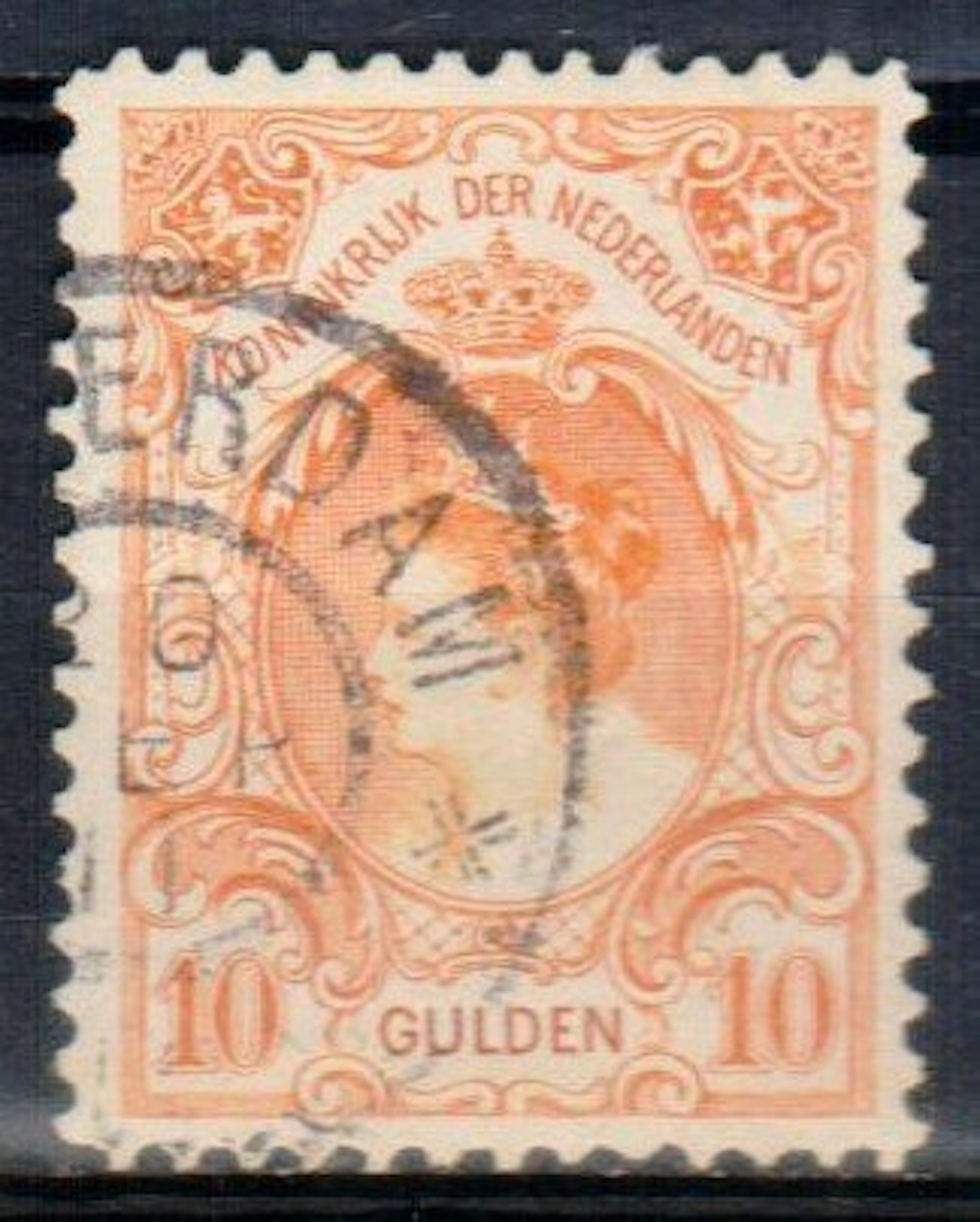 Netherlands 1905 - Queen Wilhelmina 10 guilders with Attest Moeijes. - NVPH 80