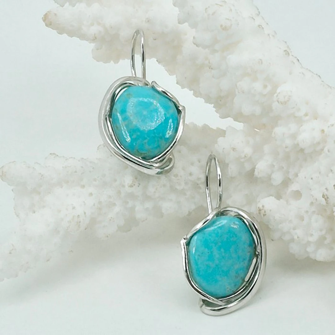 Turquoise - Silver - Earrings - Turquoise Arizona