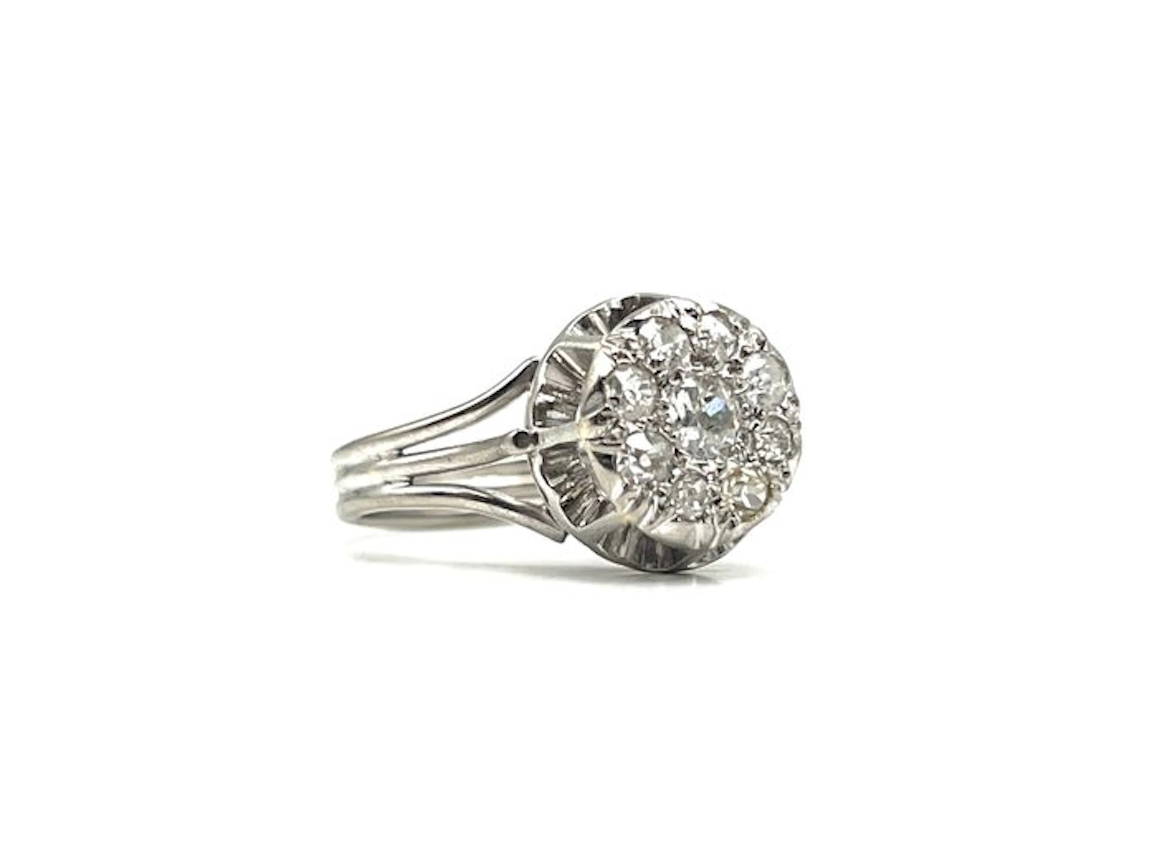 Ring - 18 kt. Platinum, White gold - 0.44ct. tw. Diamond (Natural)