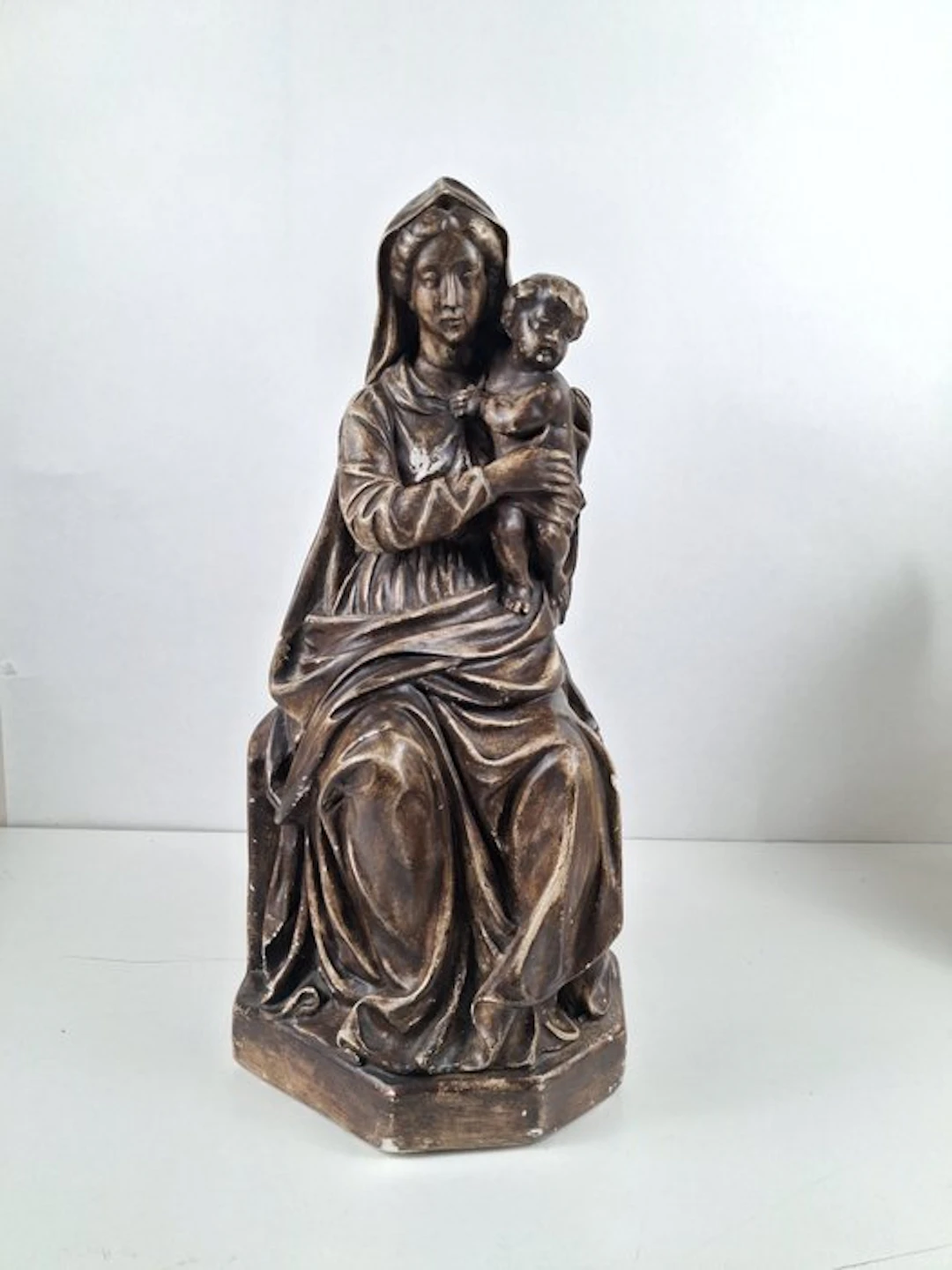Statue, Madonna met kind - 43 cm - Plaster