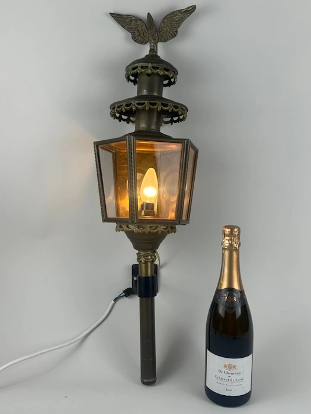Lantern - Metal, Glass - A converted carriage lamp