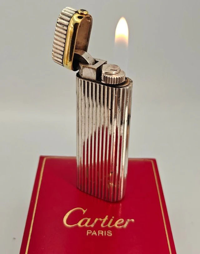 Cartier - Oval - Vertical Lines - Inlaid Gemstone - Boxed...