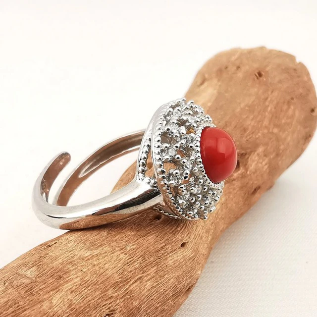 Coral - Sterling Silver 925 - Ring - Italian craftsmanship