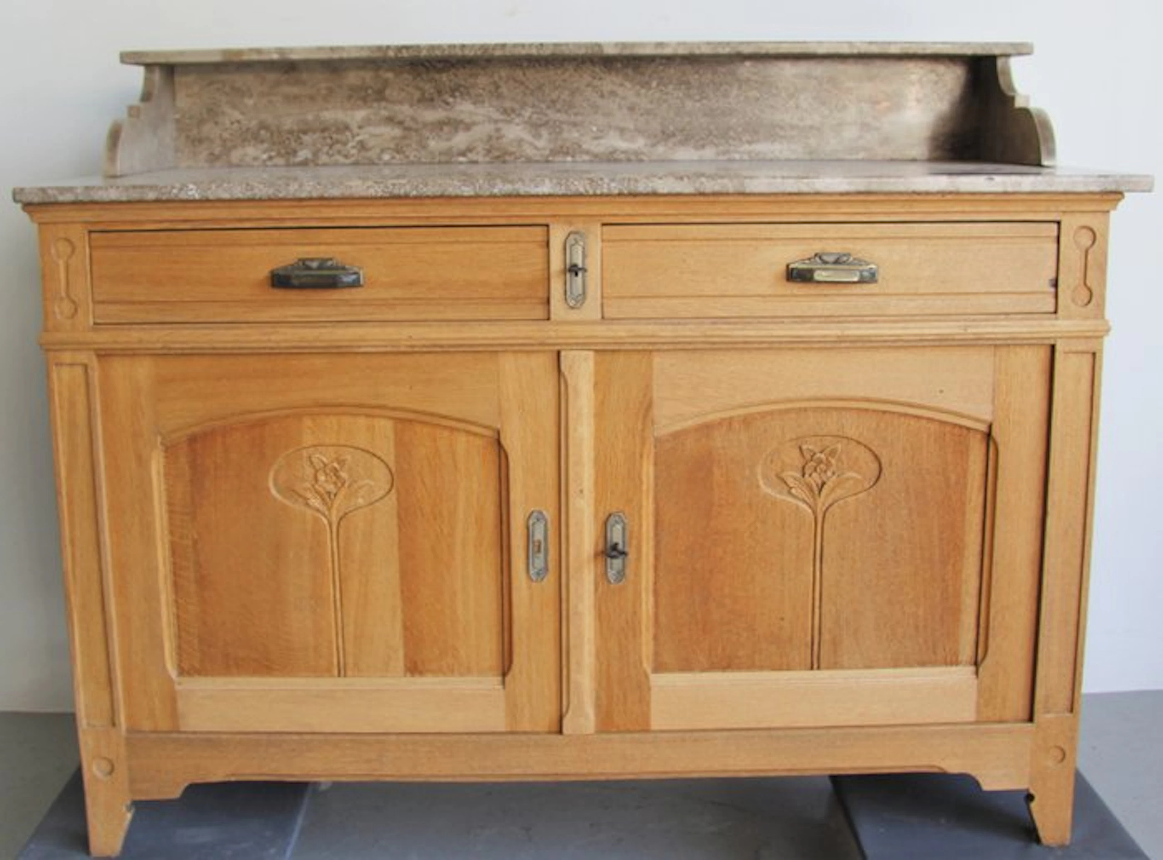 Sideboard - Marble, Oak, Metal - Delivery to the EU is possible.
