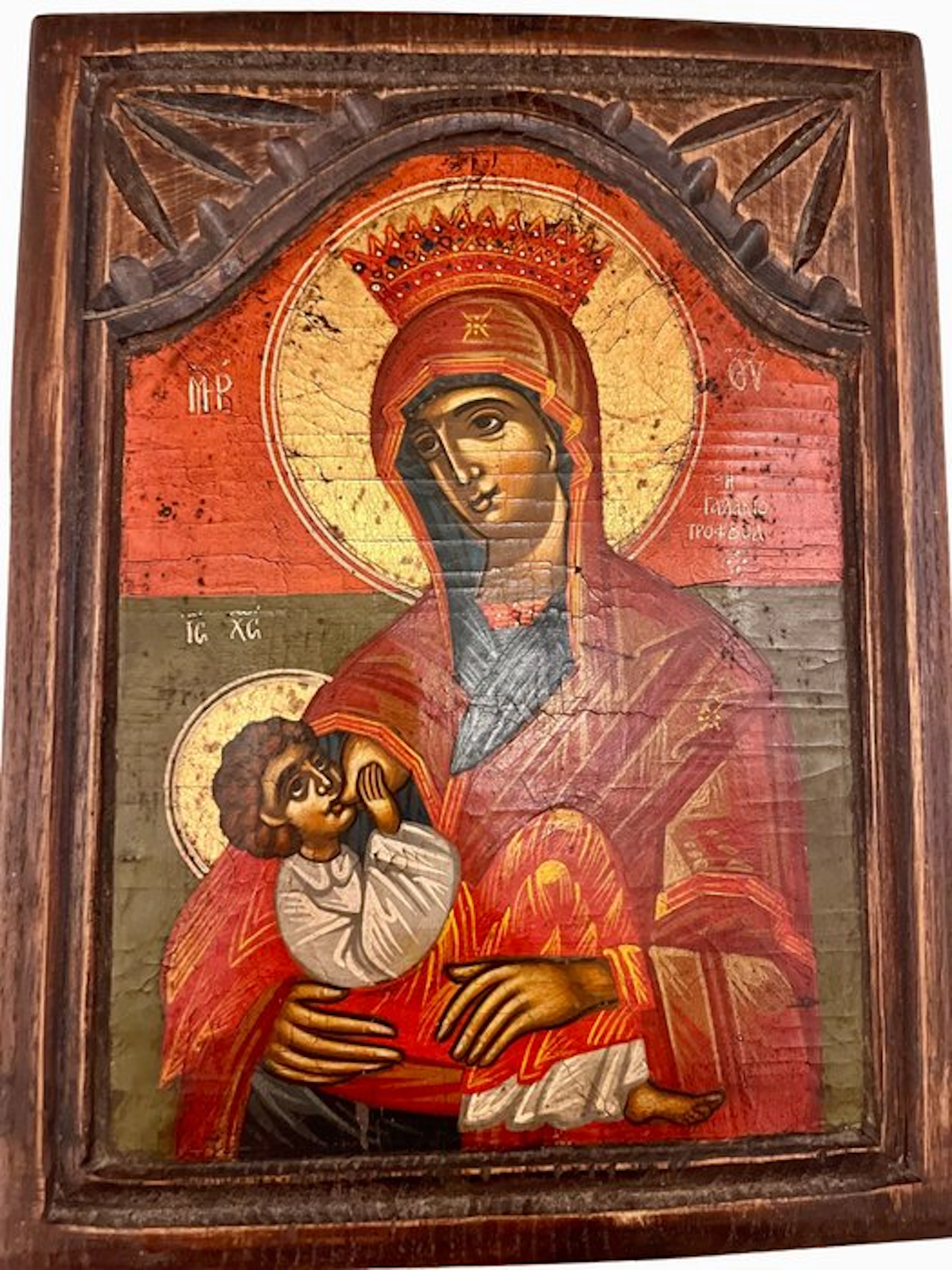 Icon - Mother of God - Wood - Hand-painted - 24.5 x 32 cm