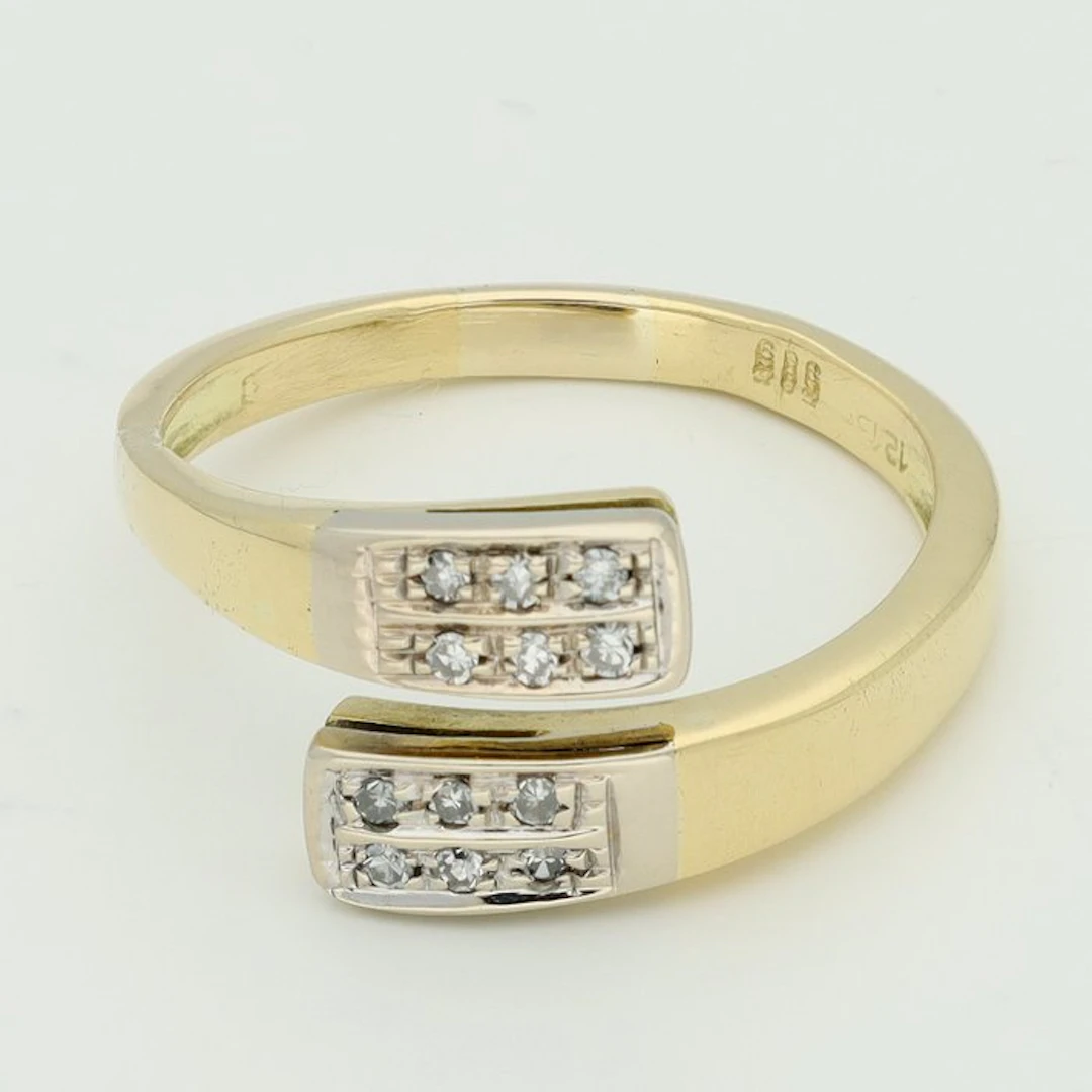 Ring - 14 kt. Yellow gold, White gold Diamond (Natural)