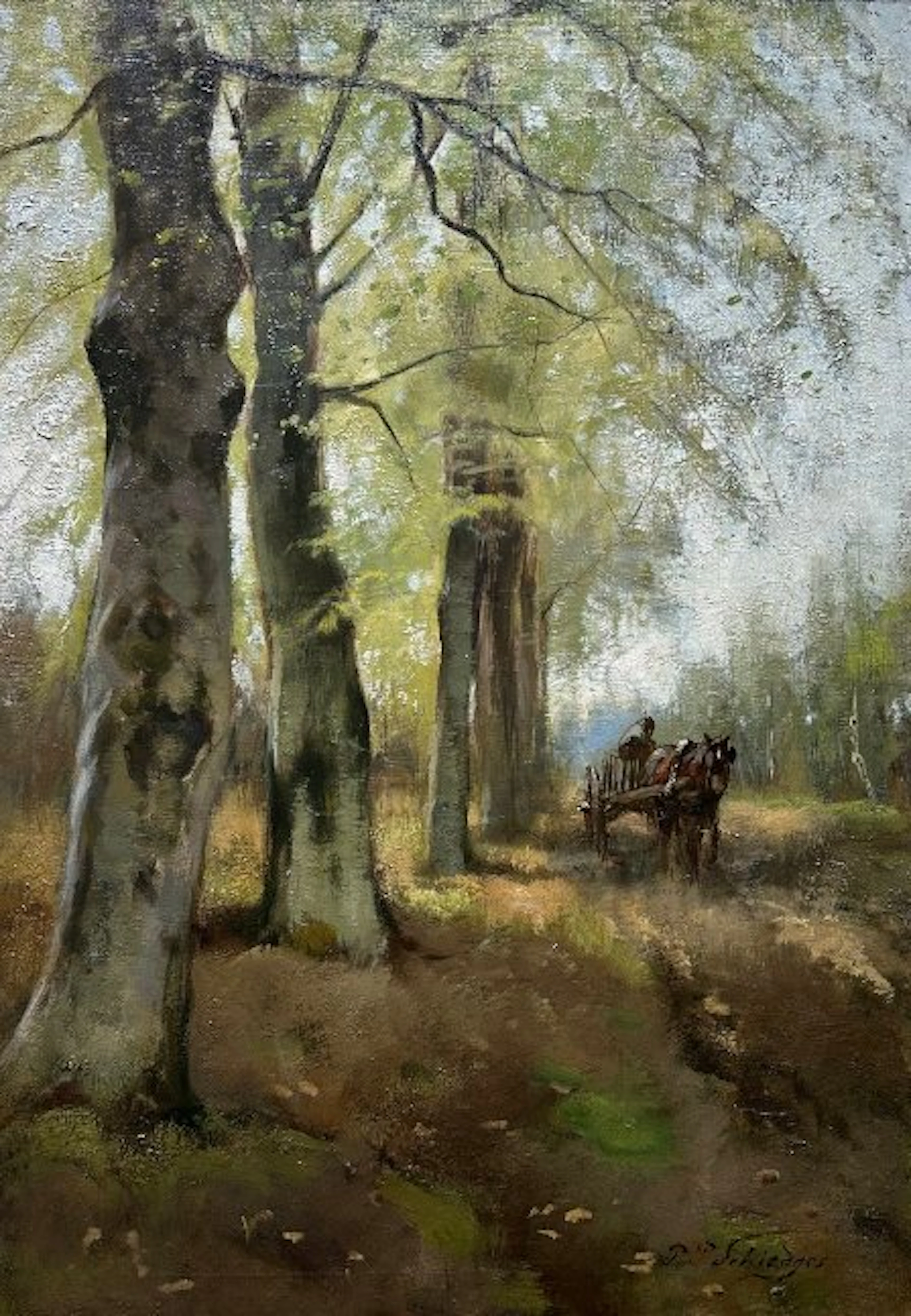PP Schiedges (1860 - 1922) - Wandeling met paard en wagen