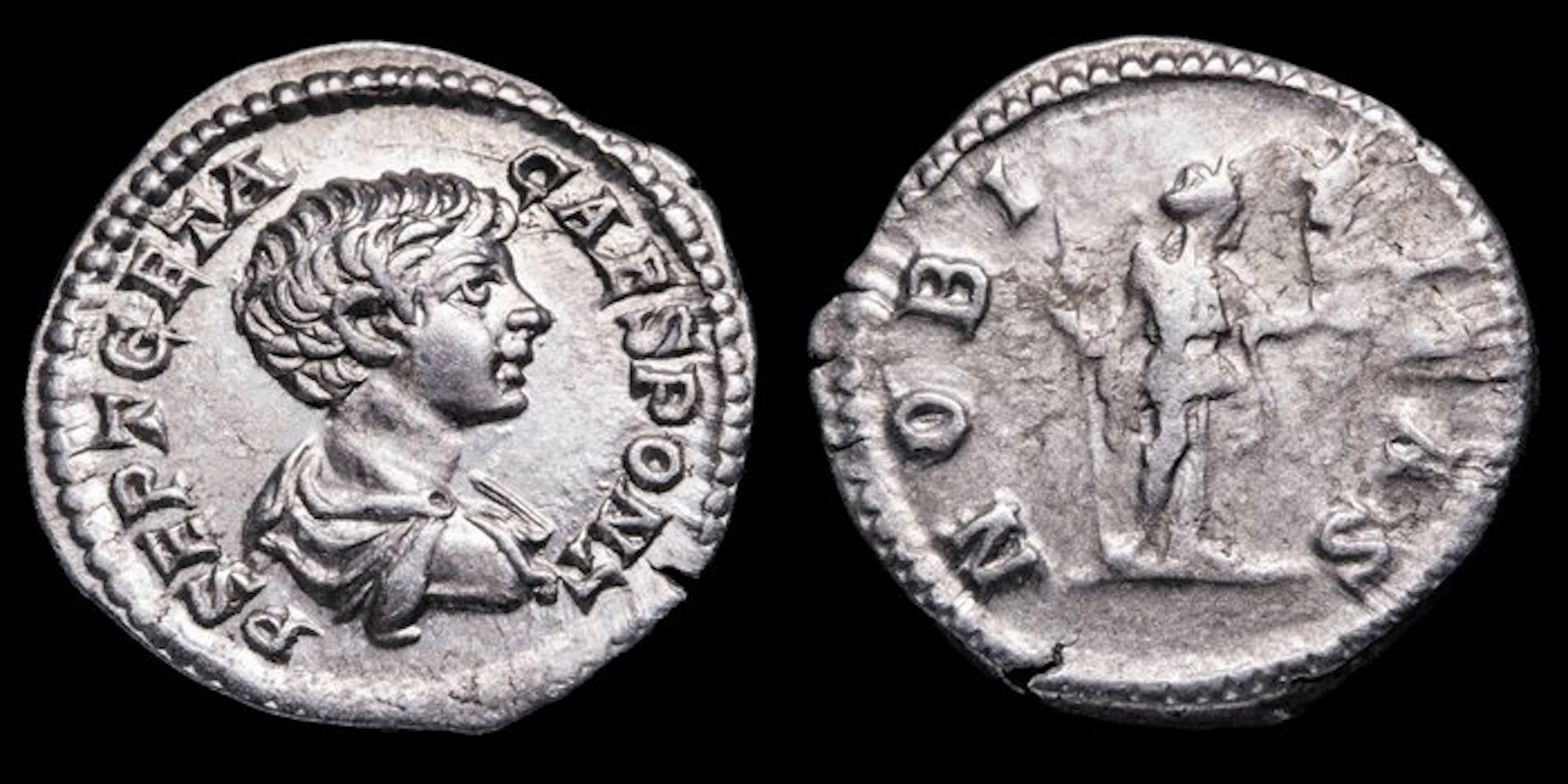 Roman Empire. Geta (AD 209-211). Denarius NOBILITAS (No reserve price)